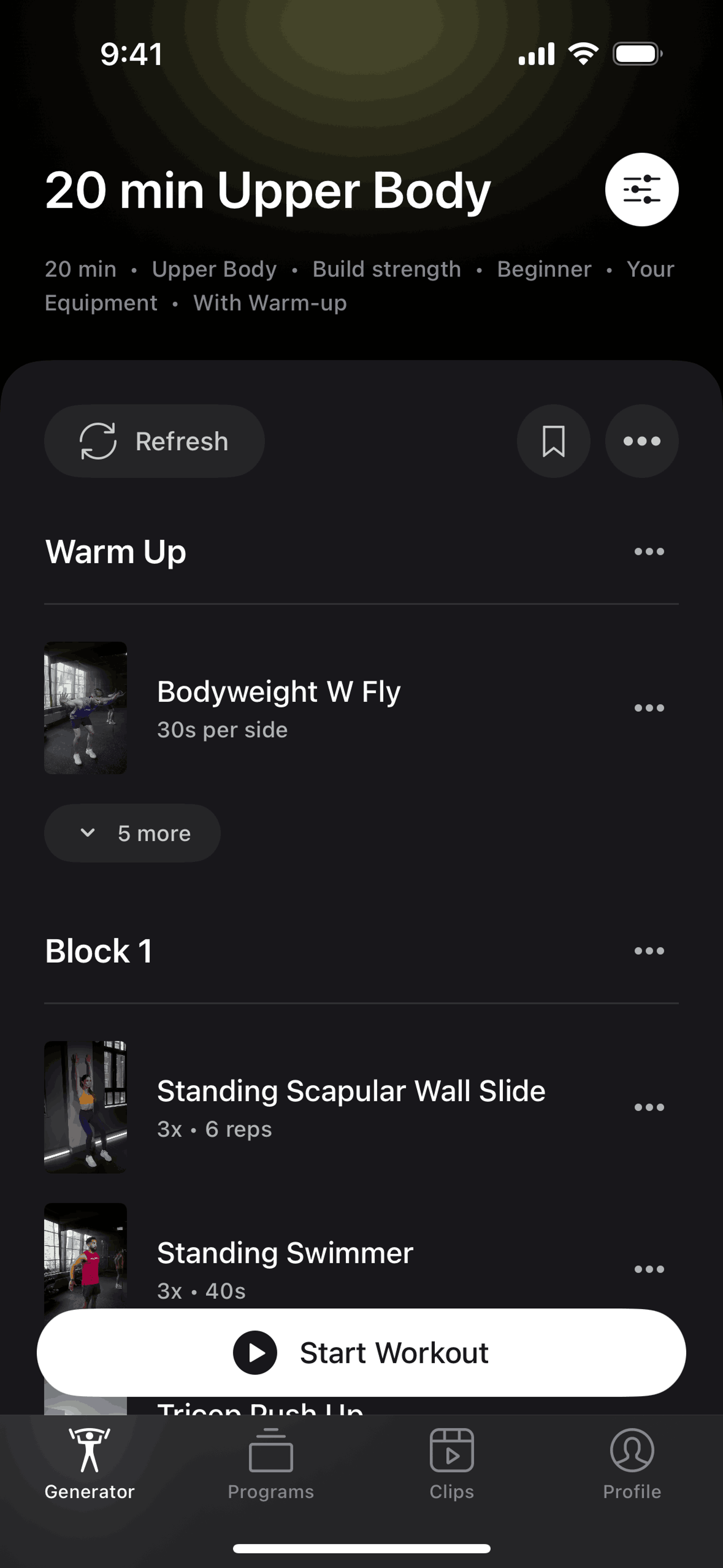 Peloton Strength+ iOS Health & Fitness interface screenshot 21
