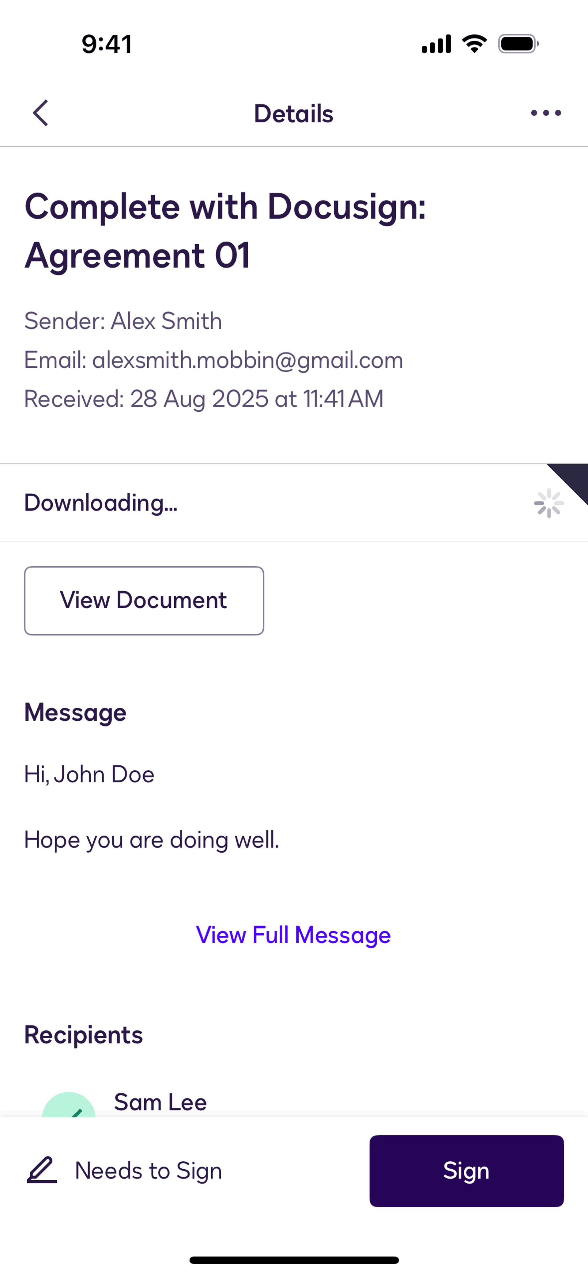 Docusign iOS Productivity interface screenshot 12