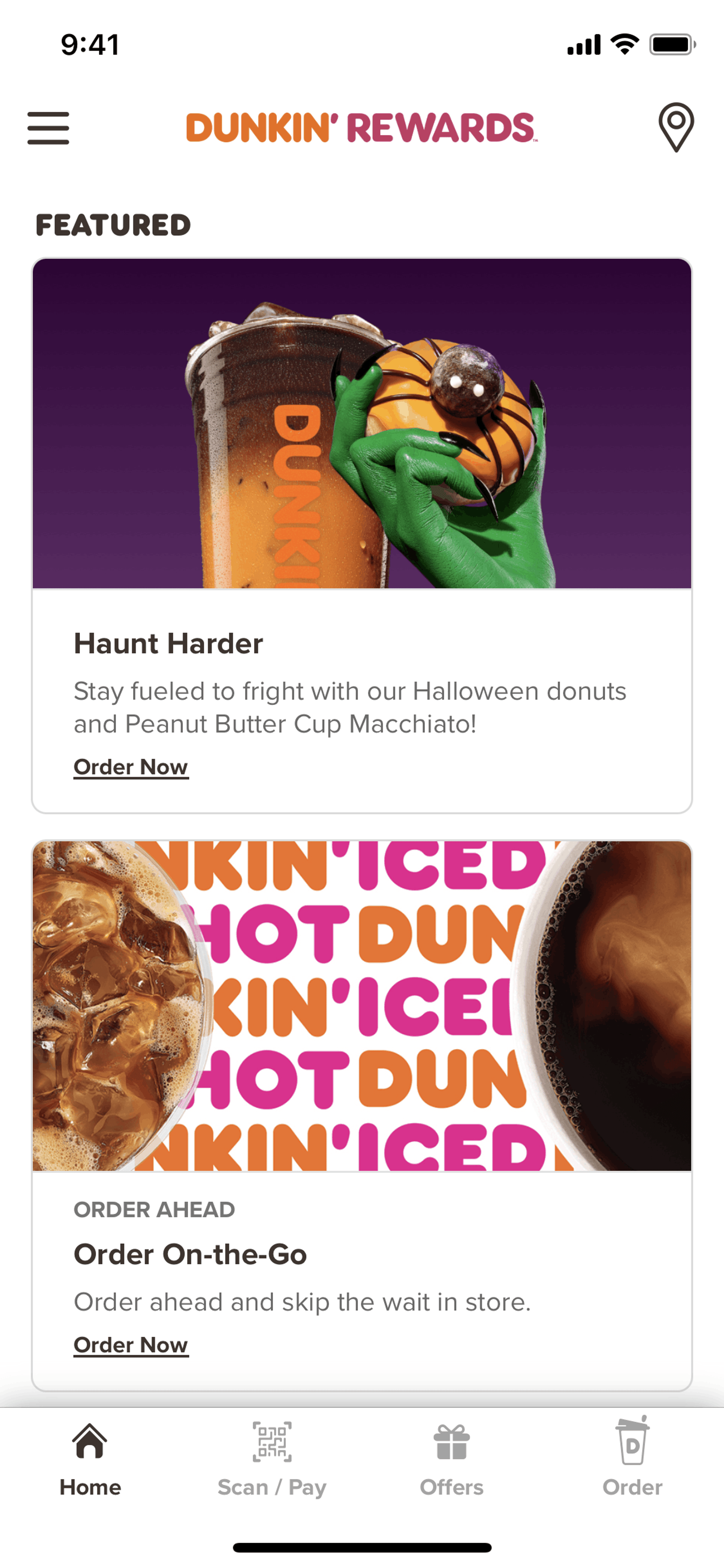 Dunkin' iOS Food & Drink interface screenshot 23