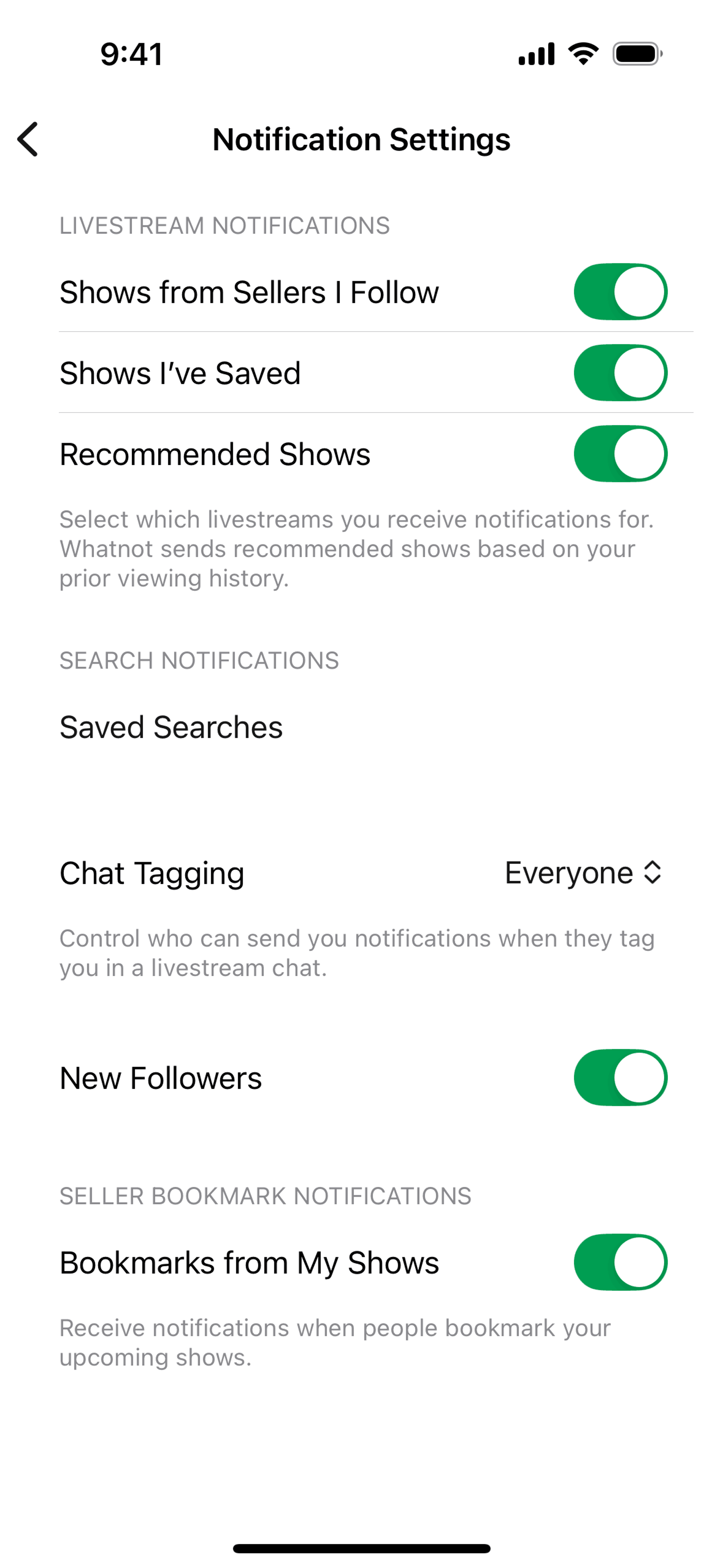 Whatnot iOS Shopping interface screenshot 23