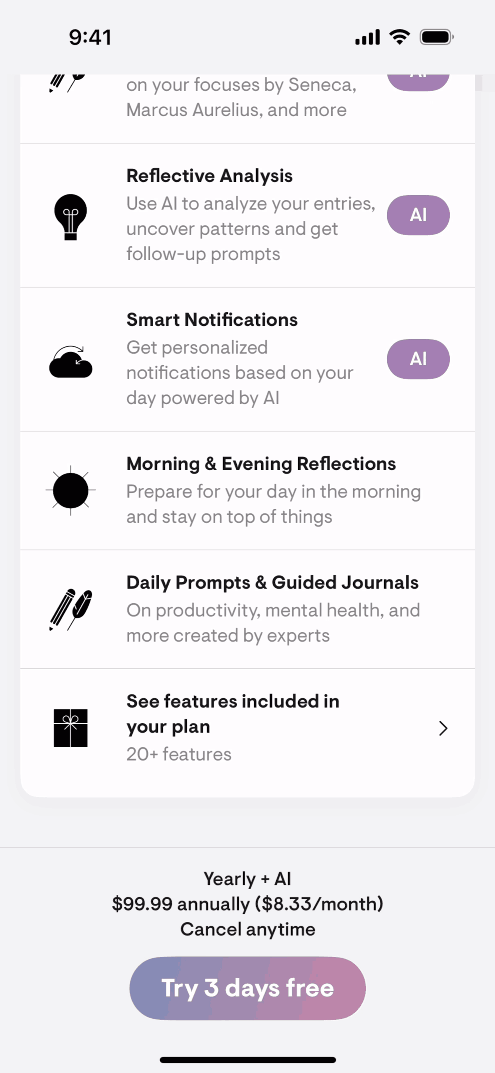 stoic. iOS Health & Fitness interface screenshot 13