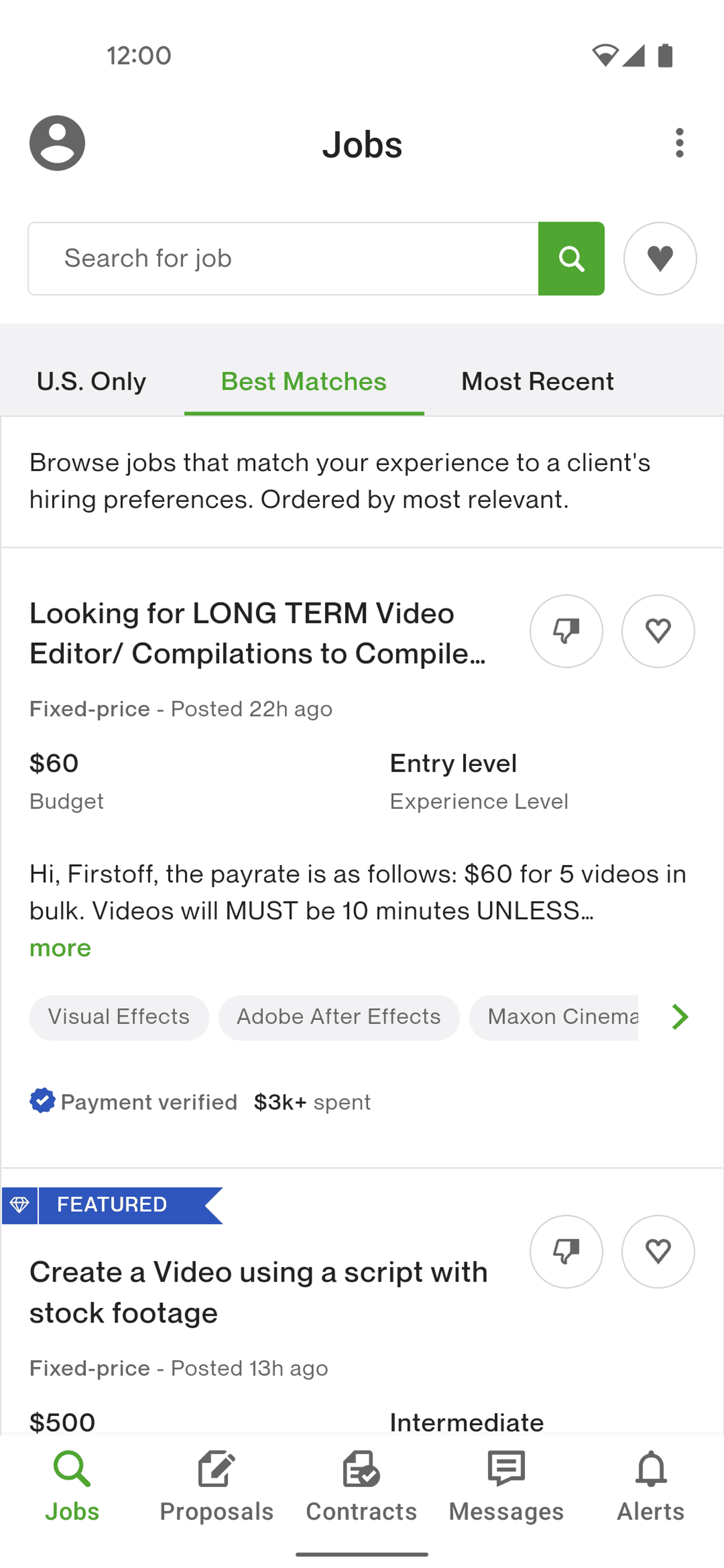 Upwork Android Business interface screenshot 12