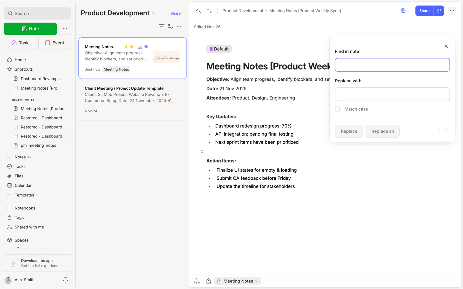 Evernote Web Productivity interface screenshot 18