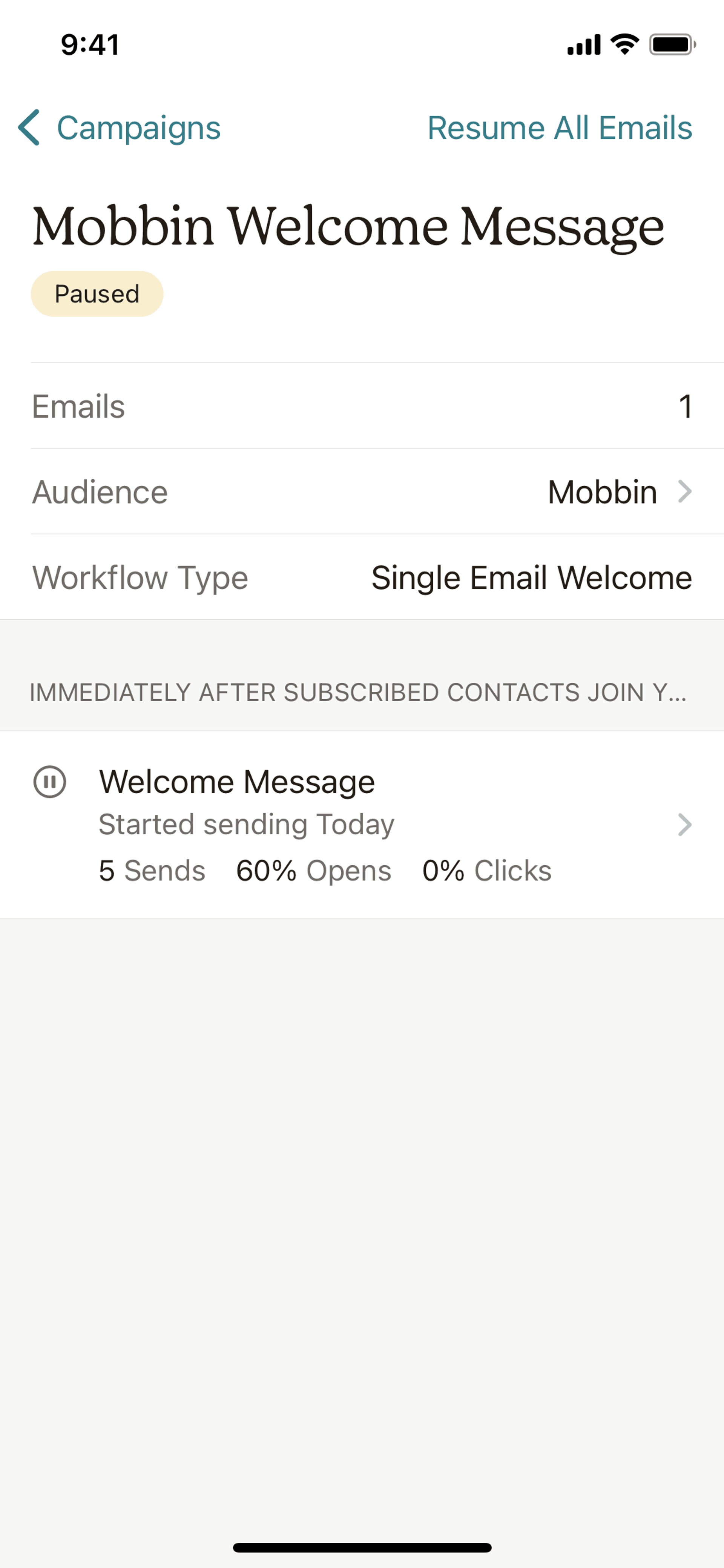 Mailchimp iOS Business interface screenshot 20