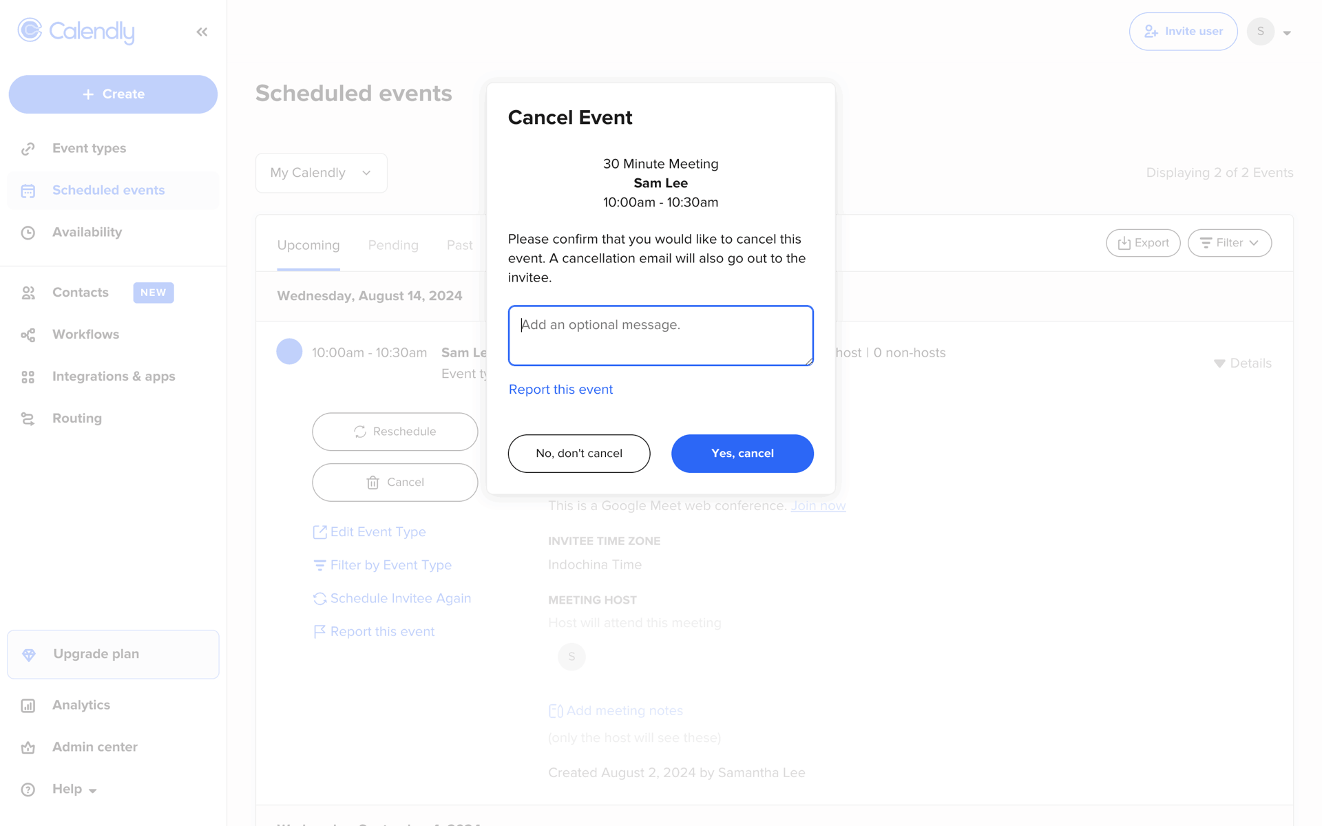 Calendly Web Business interface screenshot 13