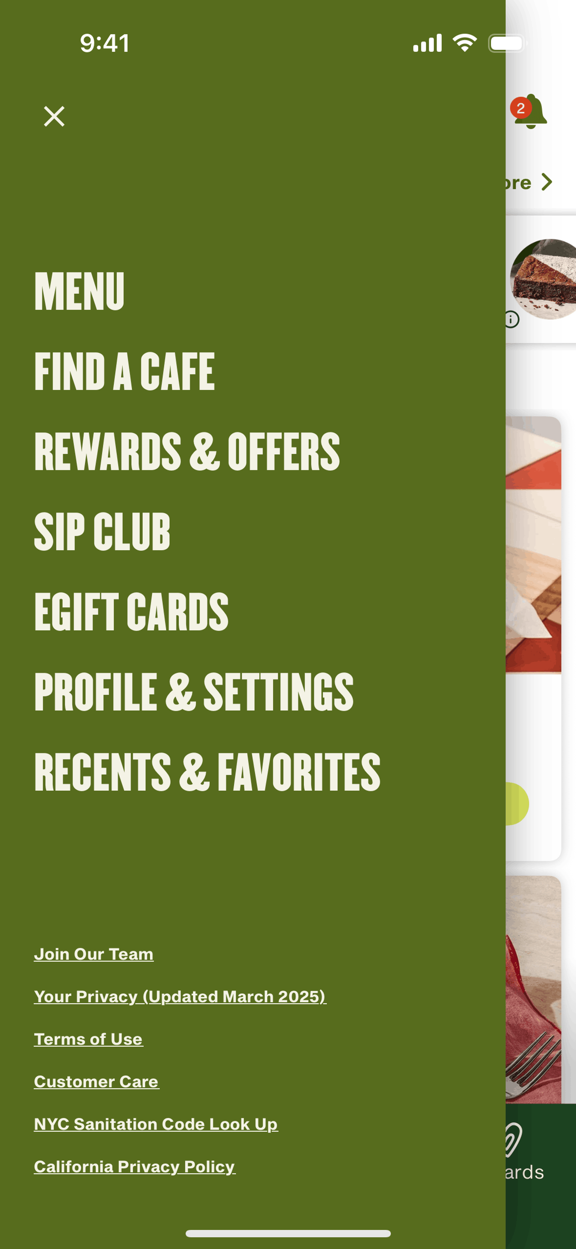 Panera Bread iOS Food & Drink interface screenshot 8