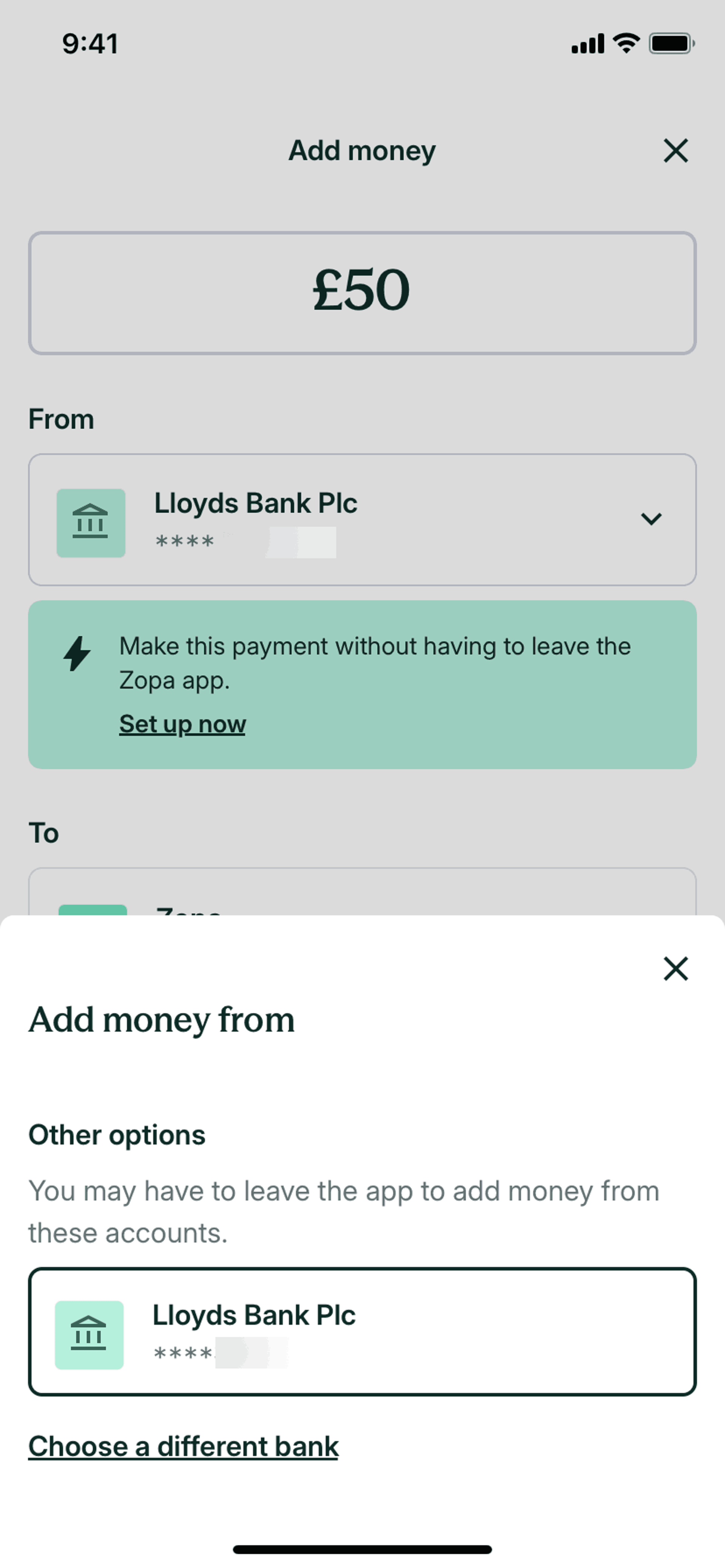 Zopa Bank iOS Finance interface screenshot 18