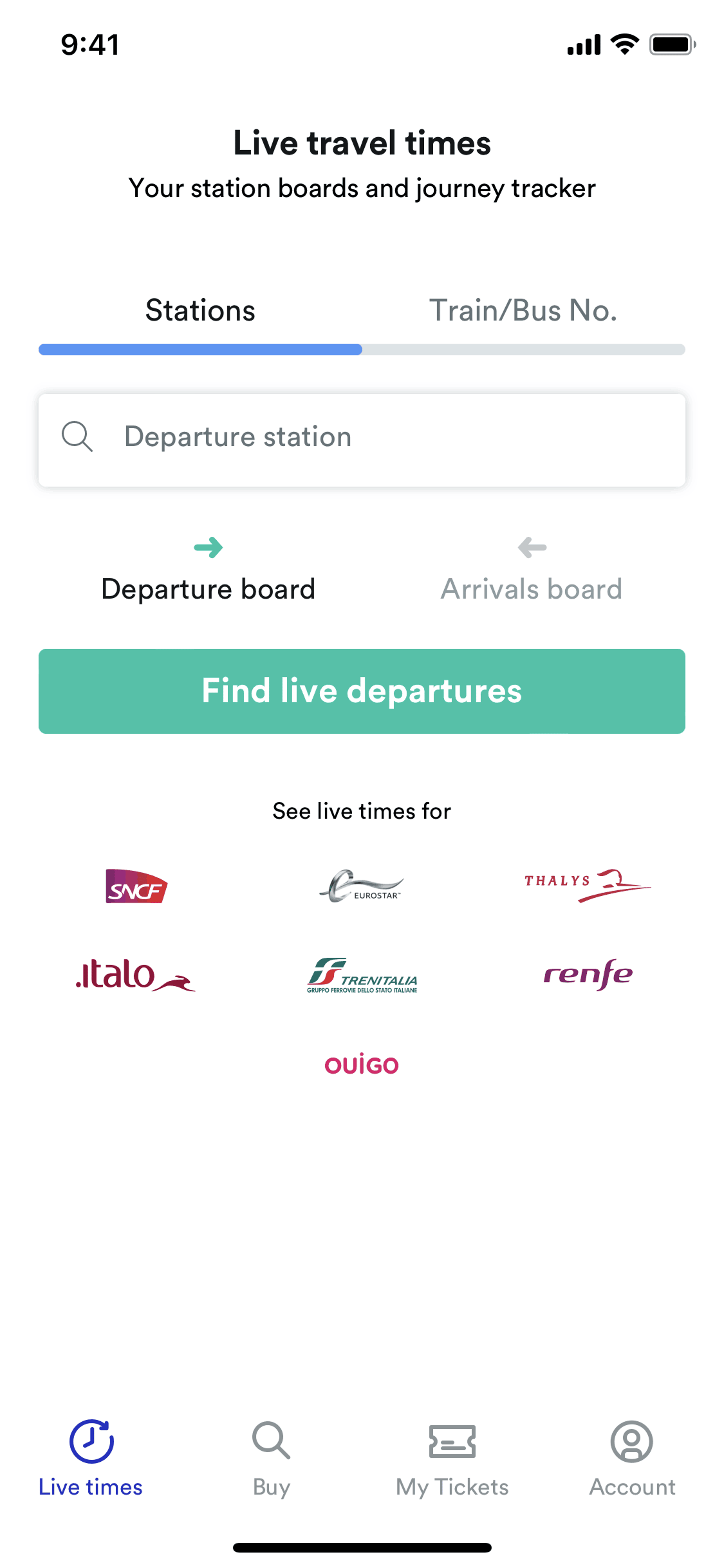 Trainline iOS Travel & Transportation interface screenshot 3