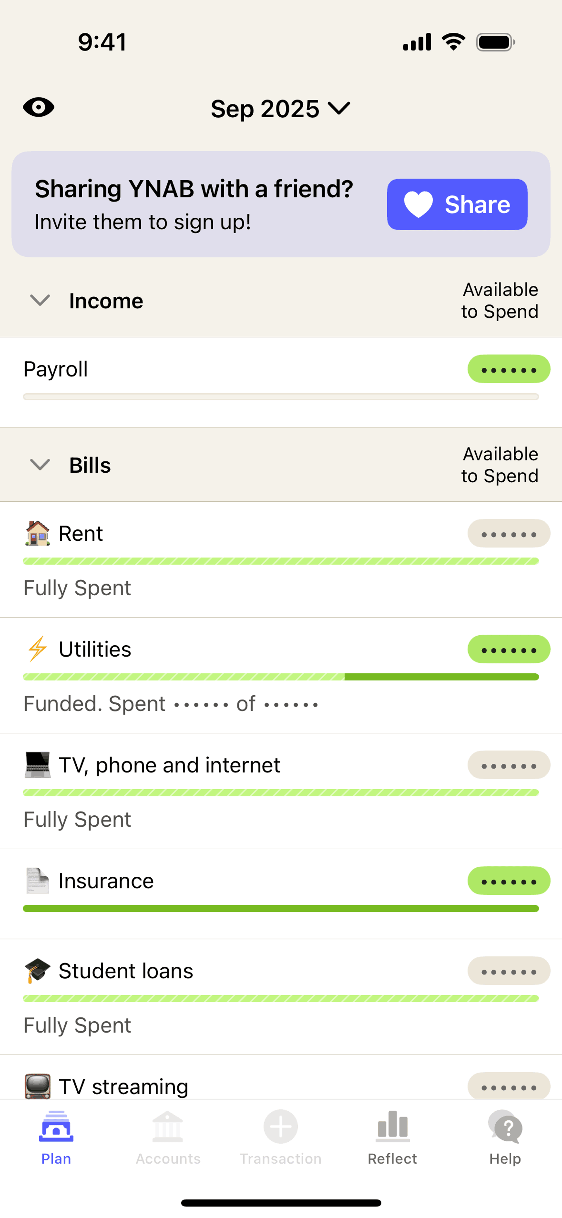 YNAB iOS Finance interface screenshot 13