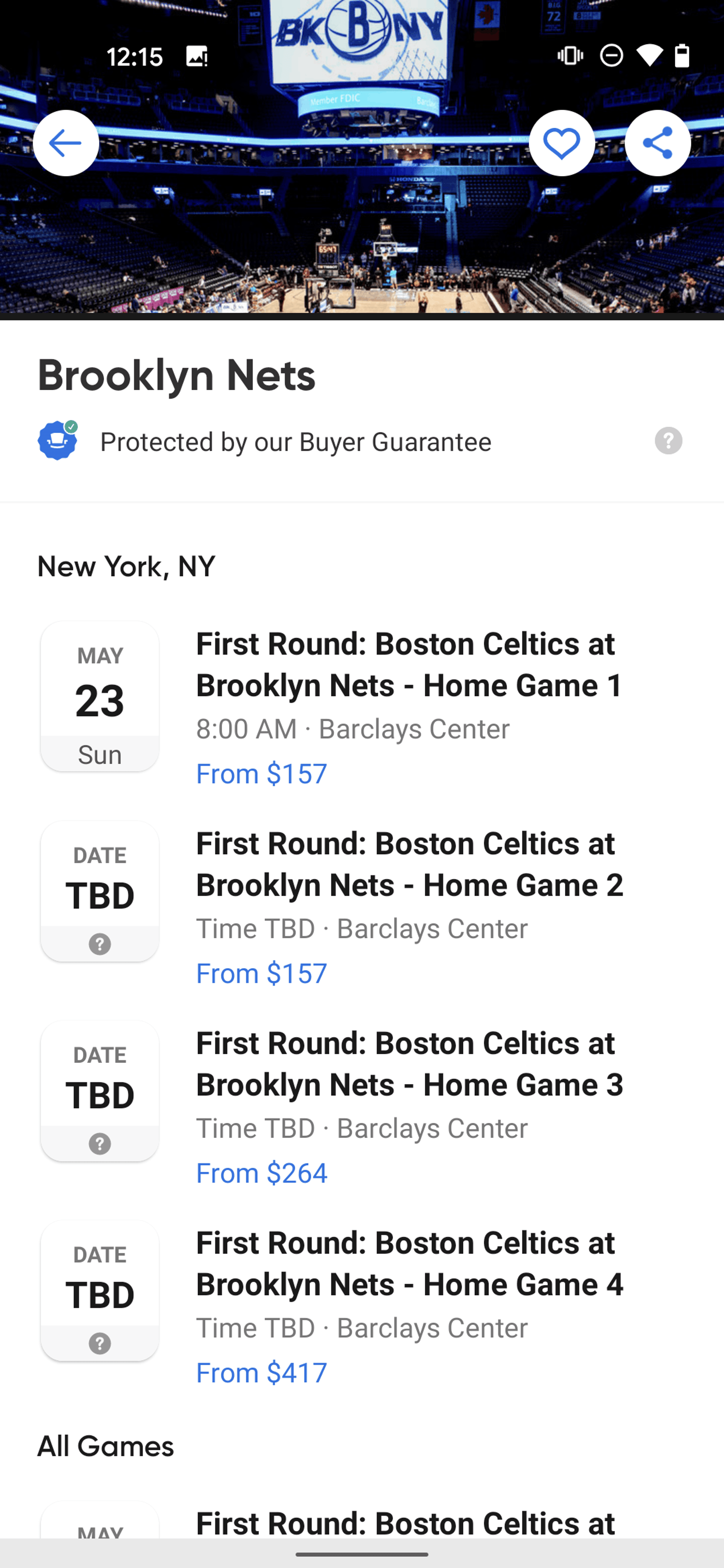 SeatGeek Android Entertainment interface screenshot 22