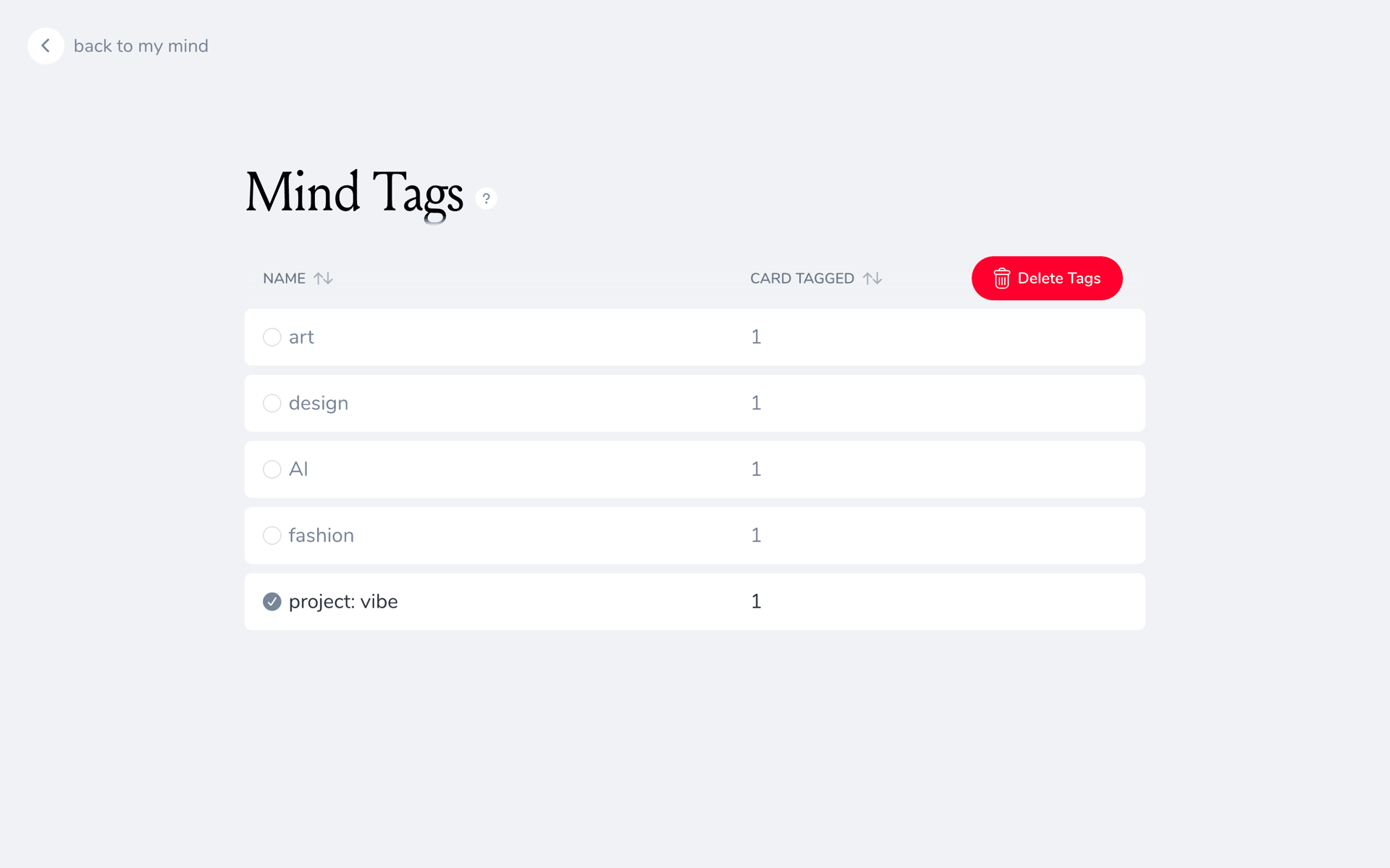 mymind Web Productivity interface screenshot 16