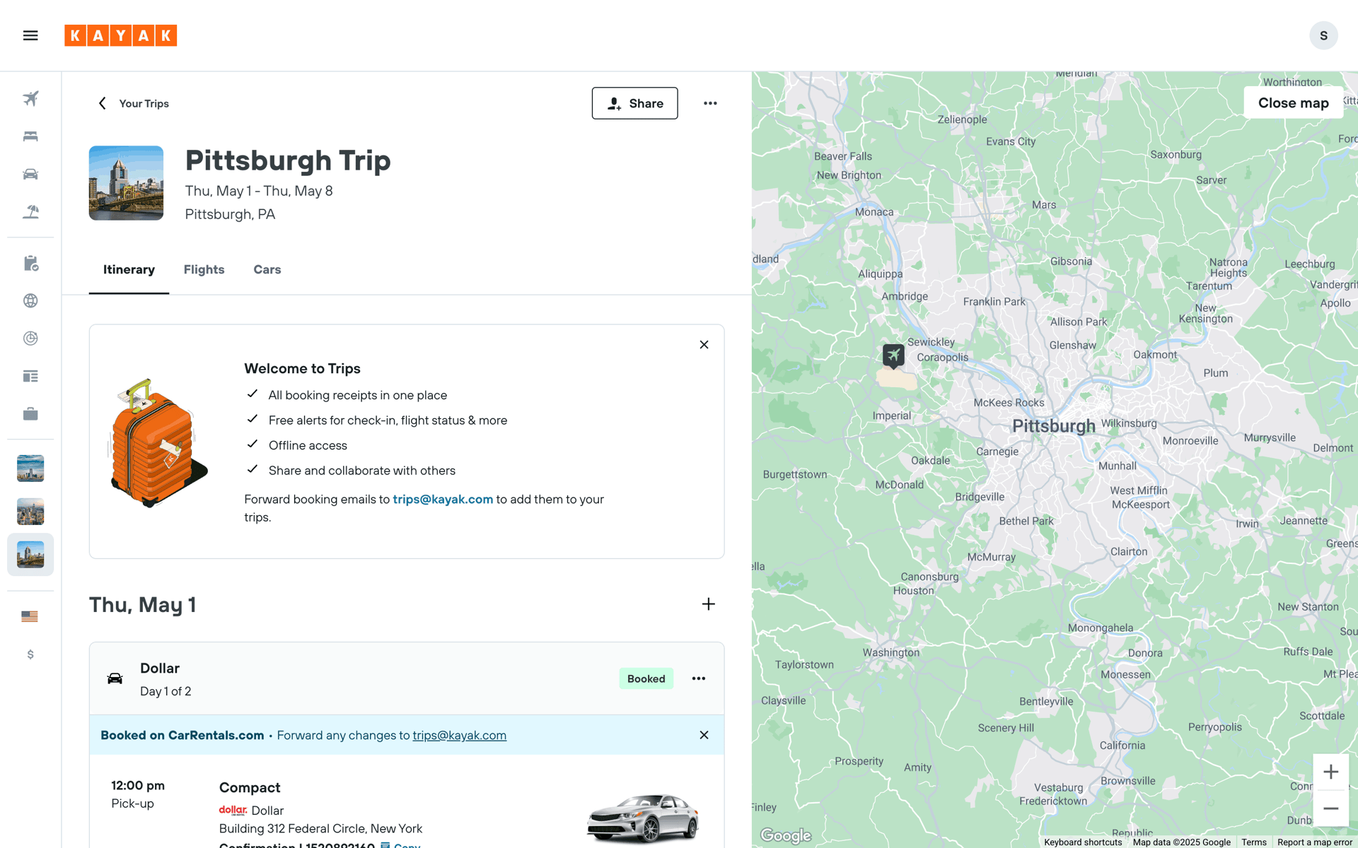 KAYAK Web Travel & Transportation interface screenshot 18