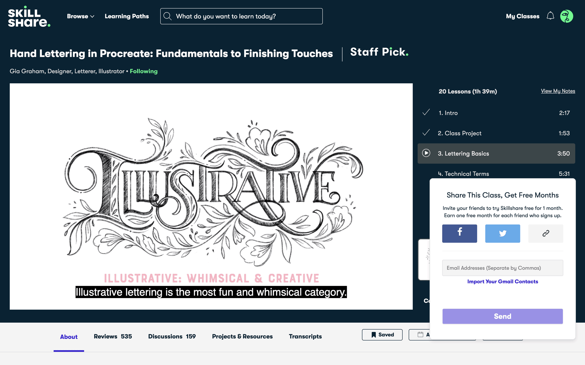 Skillshare Web Education interface screenshot 7