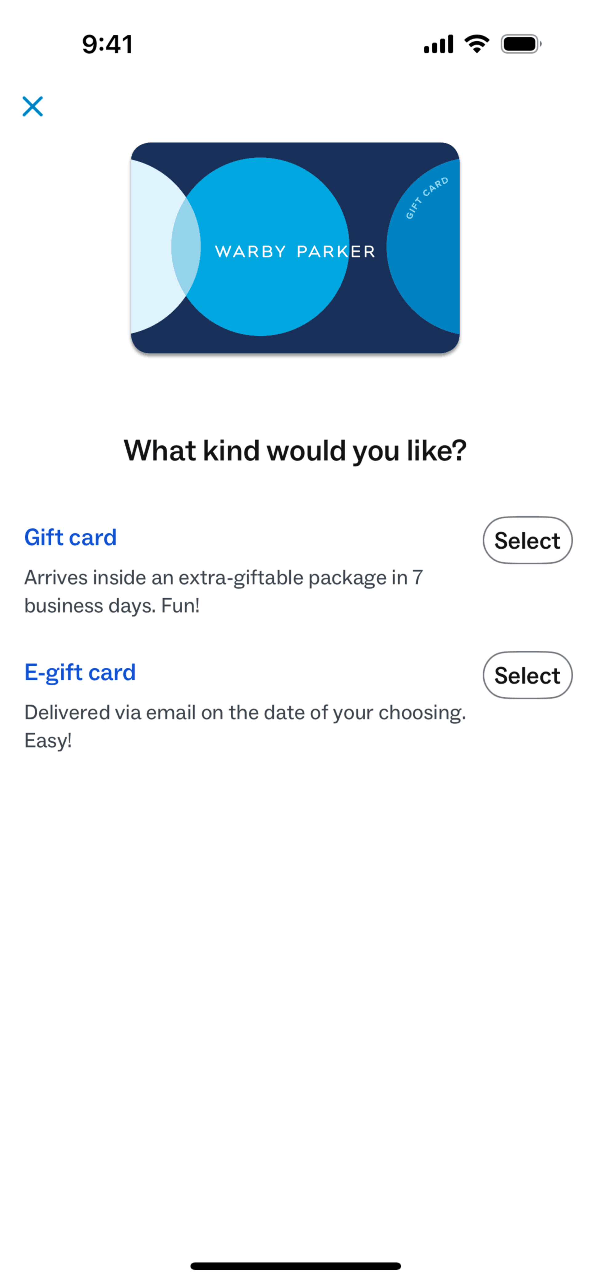 Warby Parker iOS Shopping interface screenshot 18