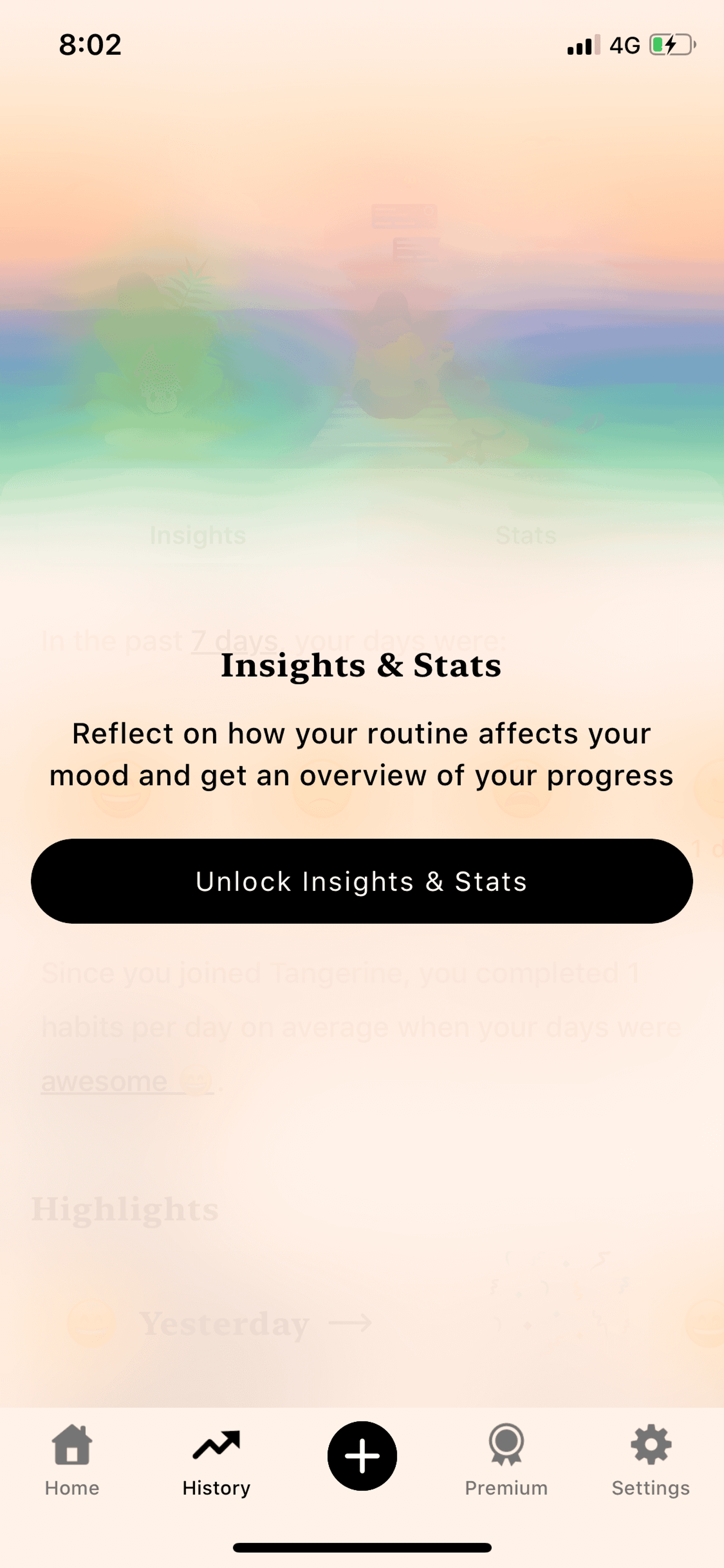 Tangerine iOS Health & Fitness interface screenshot 19