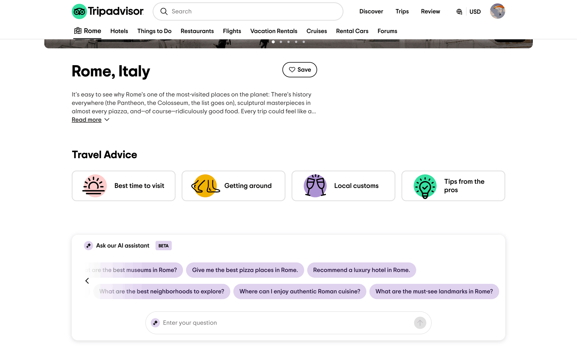 Tripadvisor Web Travel & Transportation interface screenshot 5