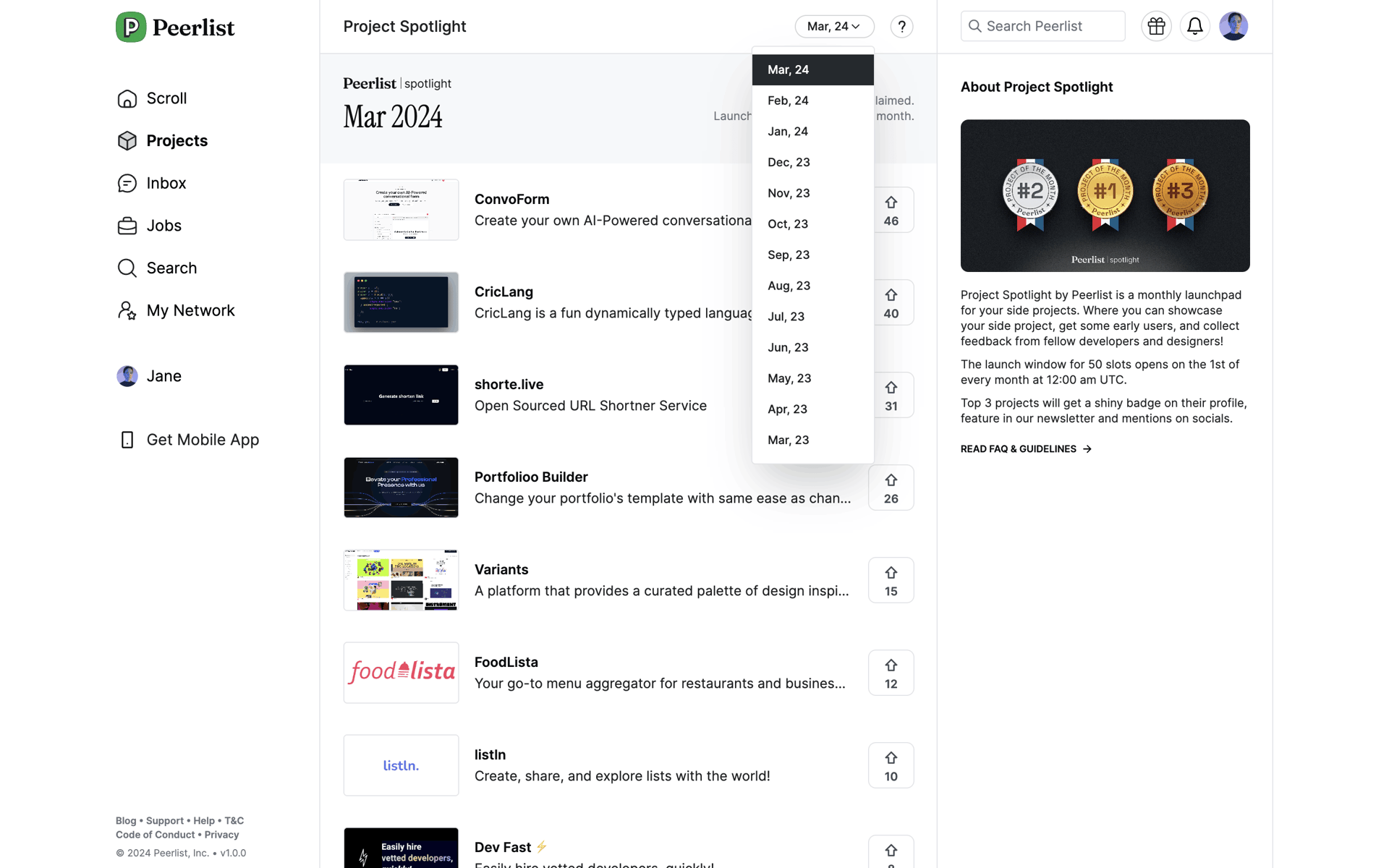 Peerlist Web Social Networking interface screenshot 11