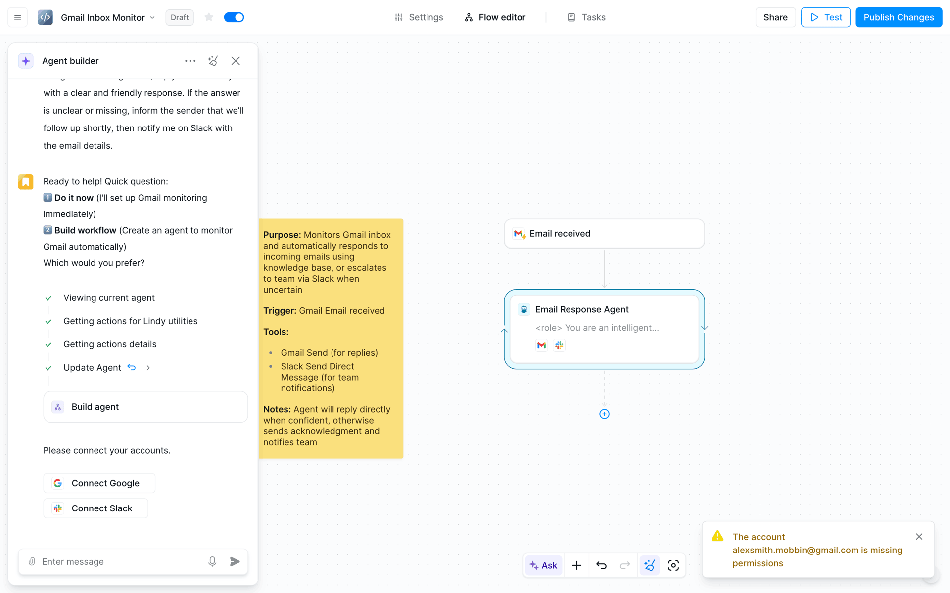 Lindy Web AI interface screenshot 5