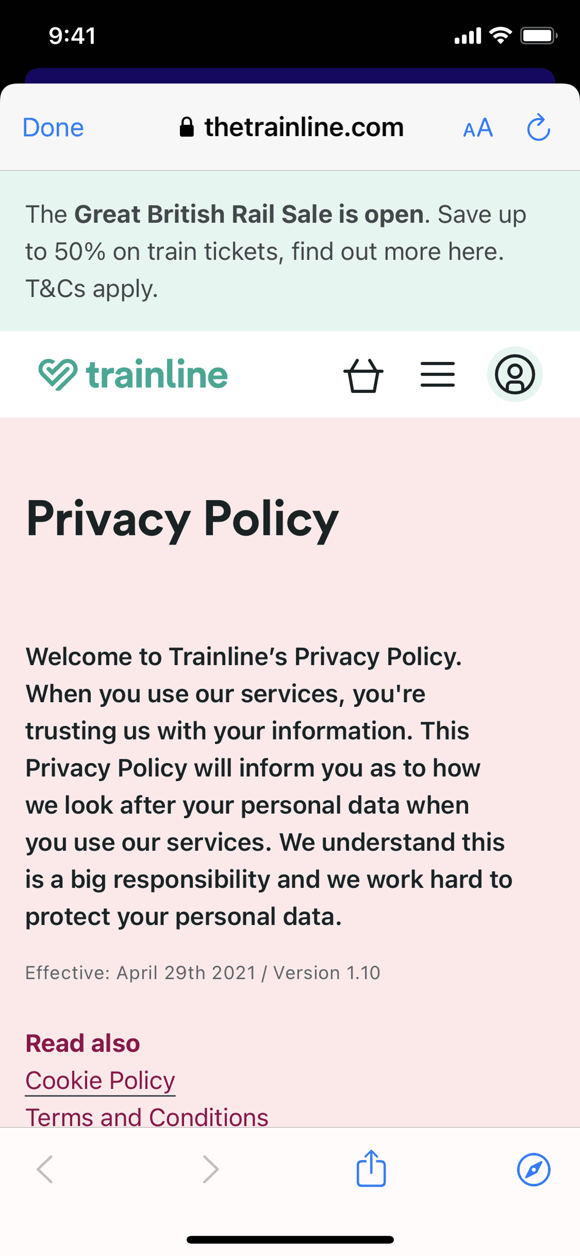 Trainline iOS Travel & Transportation interface screenshot 24