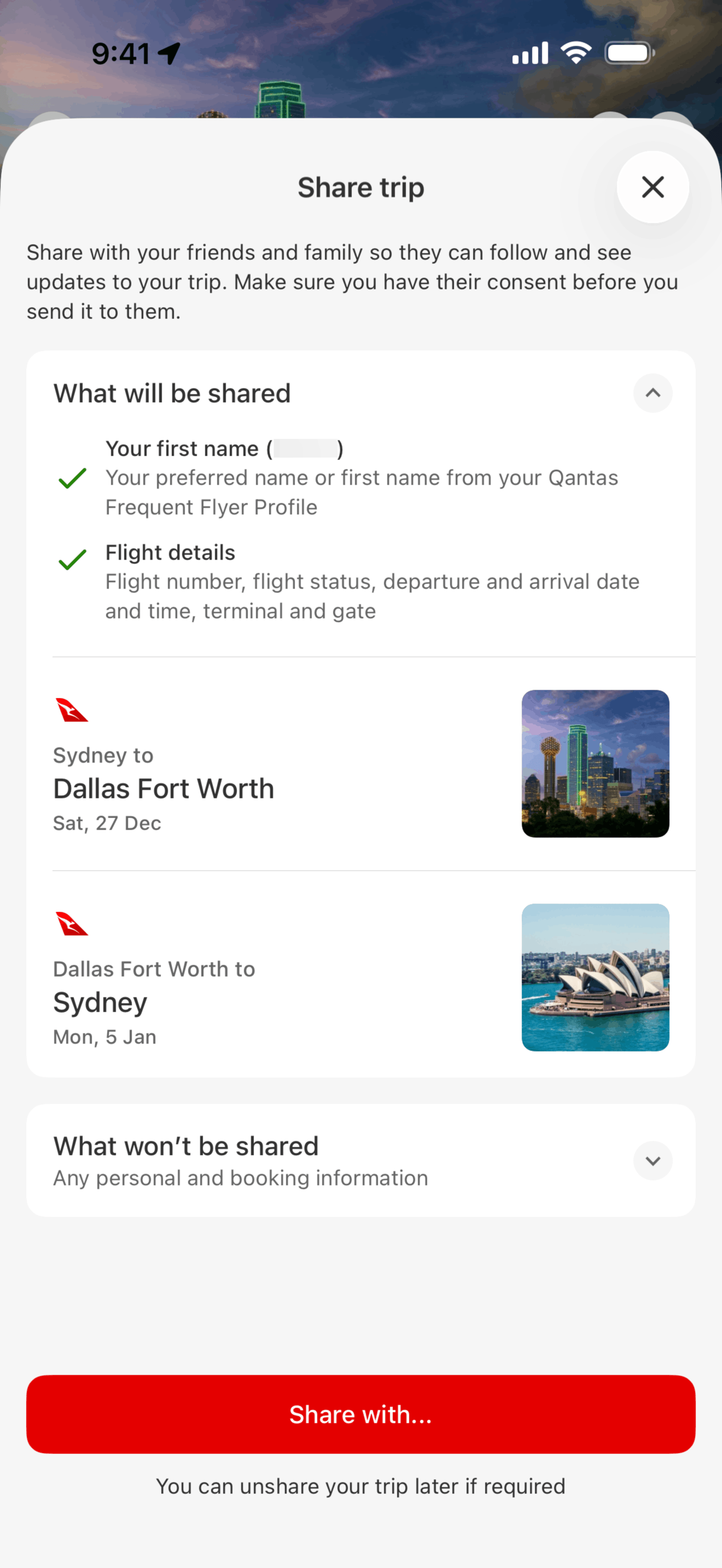 Qantas Airways iOS Travel & Transportation interface screenshot 12