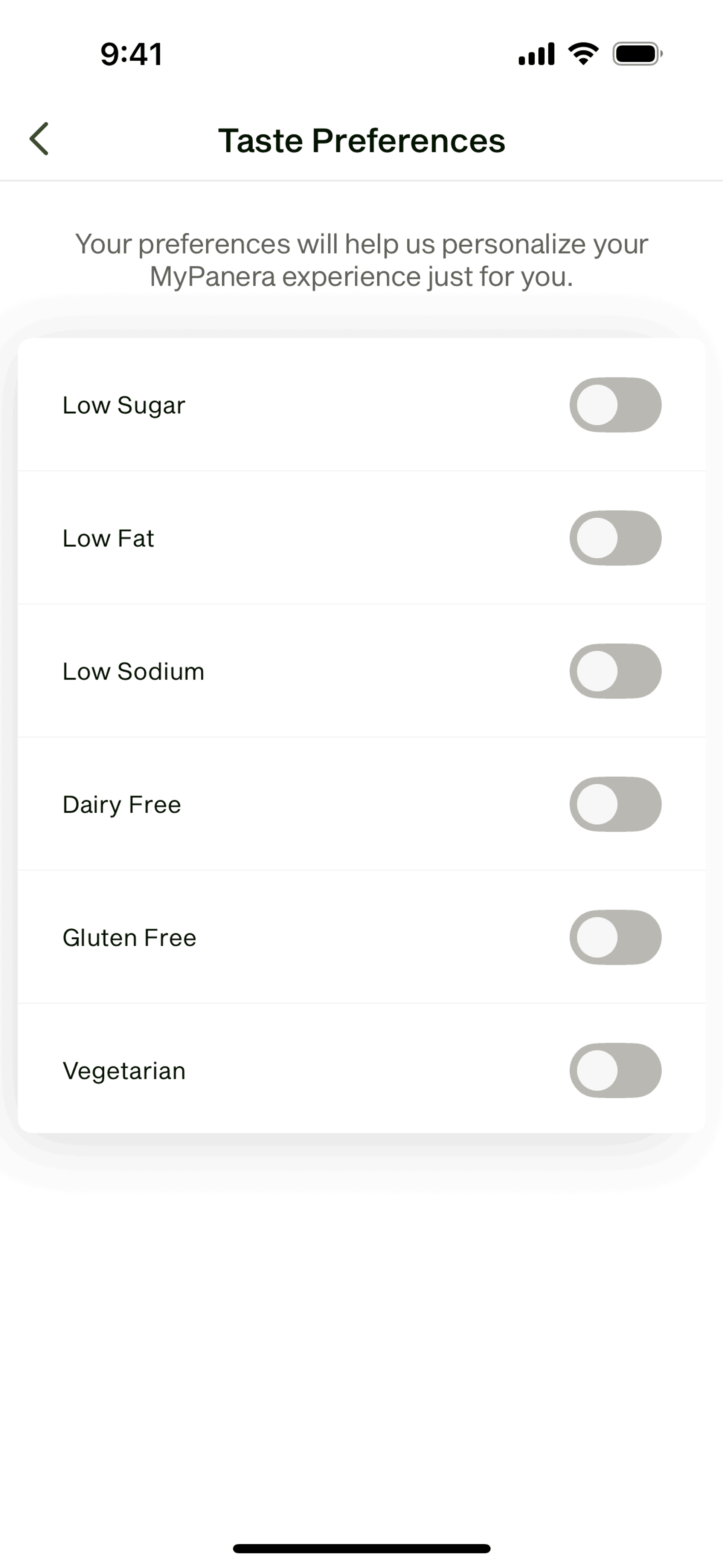 Panera Bread iOS Food & Drink interface screenshot 18