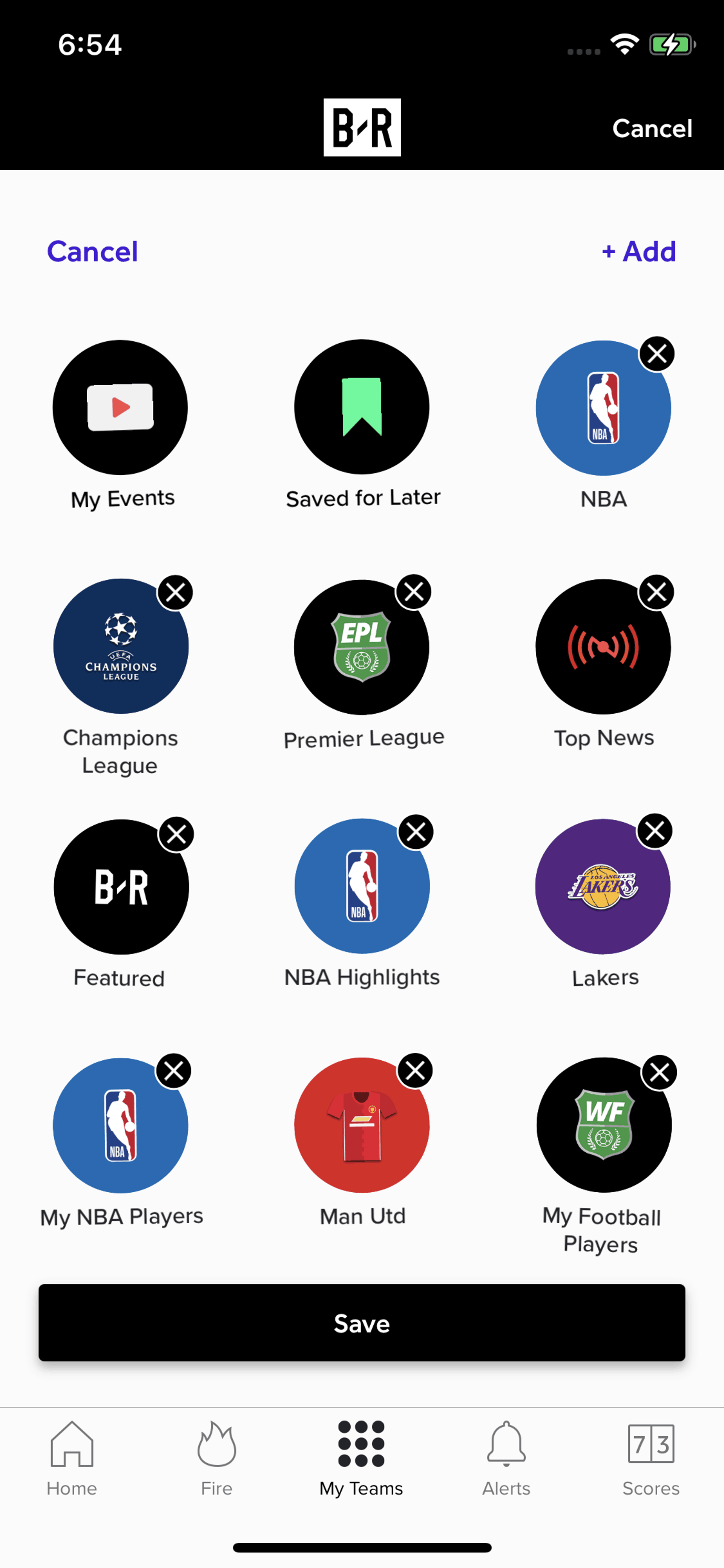 Bleacher Report iOS Sports interface screenshot 16