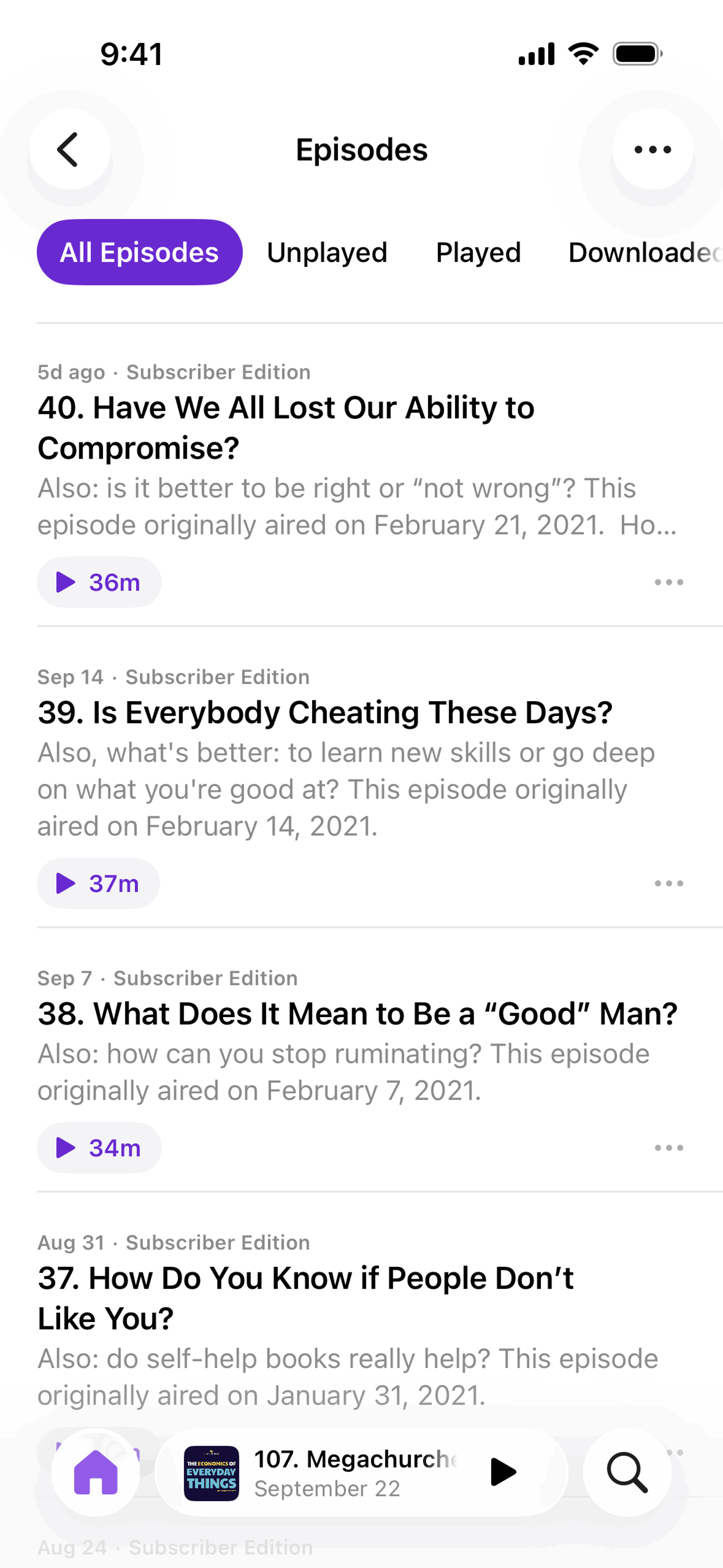 Apple Podcasts iOS Music & Audio interface screenshot 24