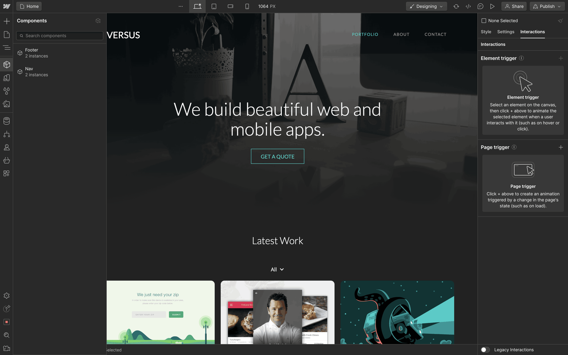 Webflow Web Productivity interface screenshot 9