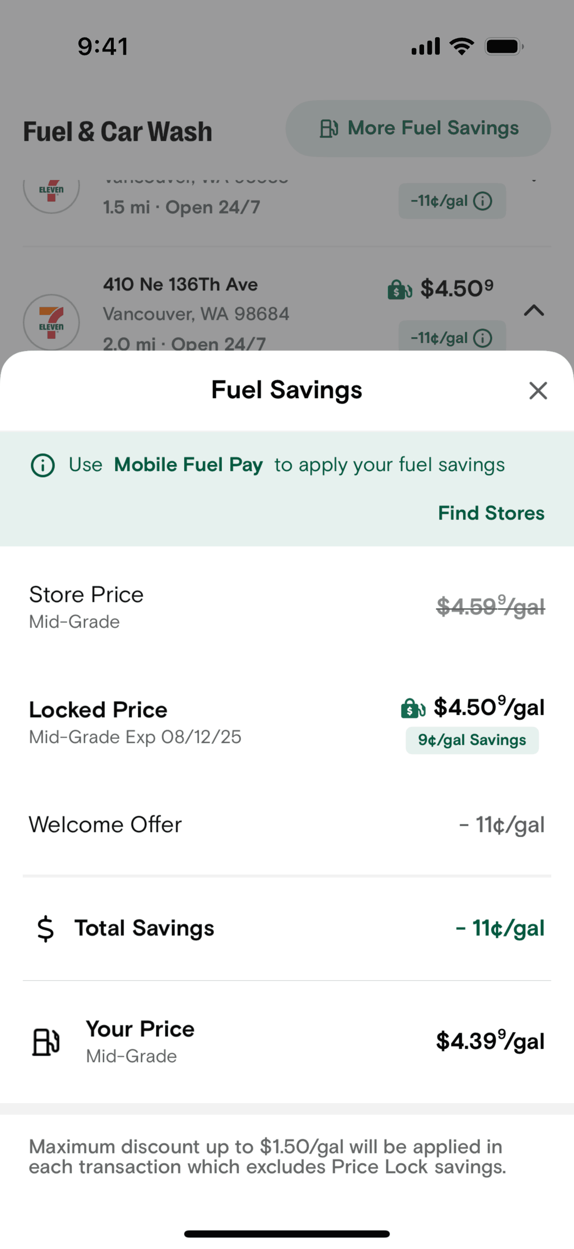 7-Eleven iOS Food & Drink interface screenshot 17