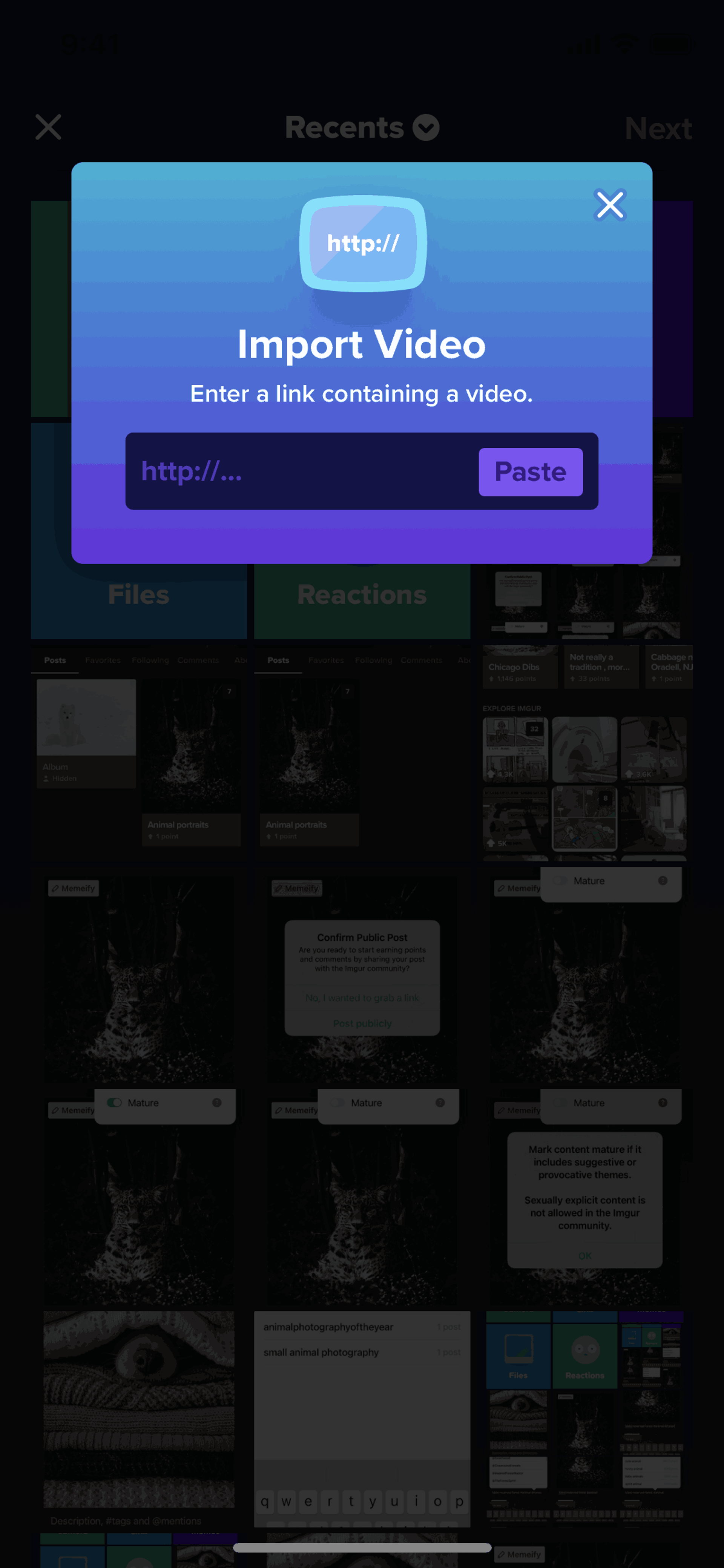 Imgur iOS Photo & Video interface screenshot 21