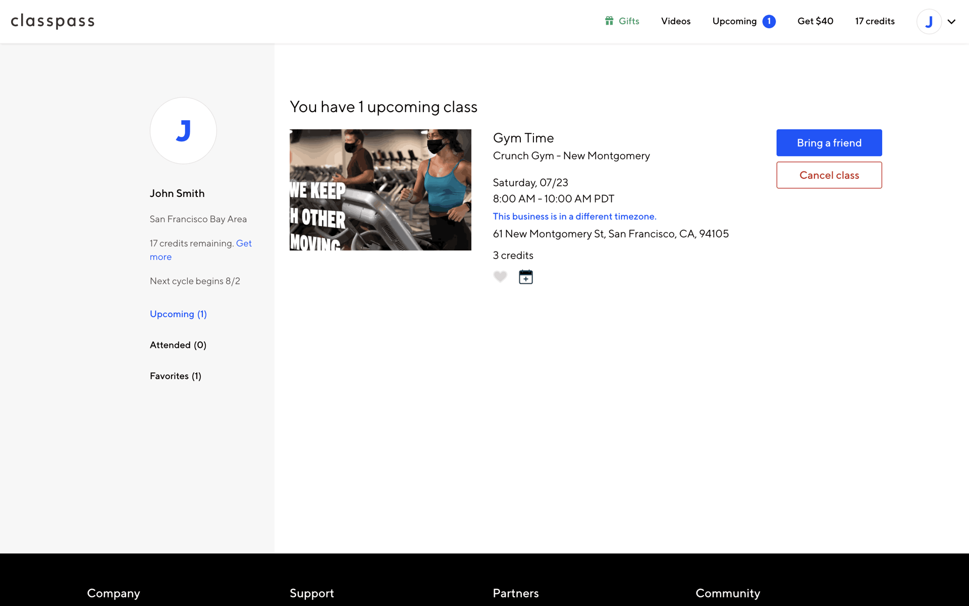 ClassPass Web Health & Fitness interface screenshot 8