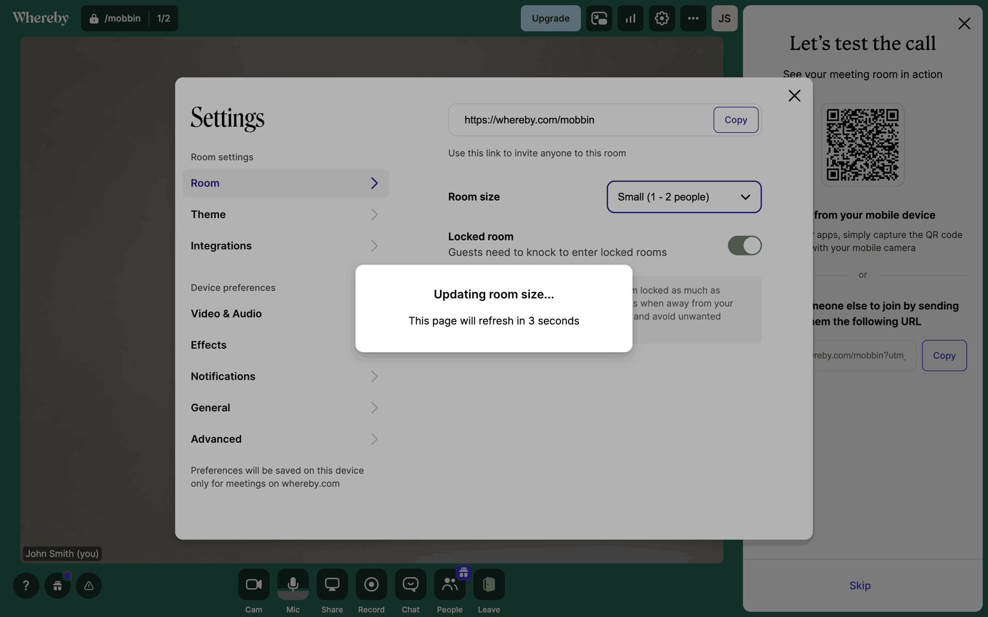 Whereby Web Business interface screenshot 23