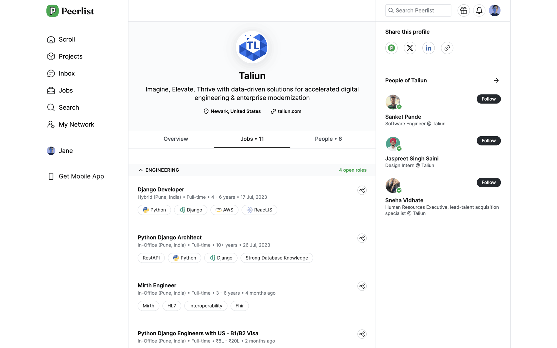 Peerlist Web Social Networking interface screenshot 23