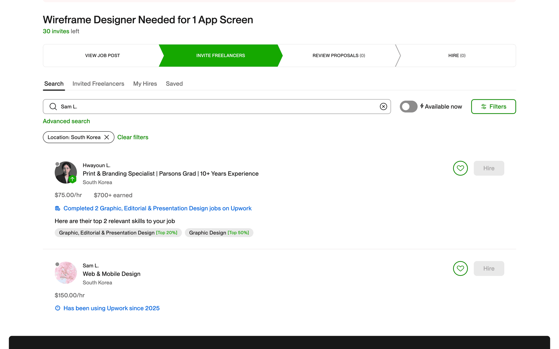Upwork Web Business interface screenshot 3