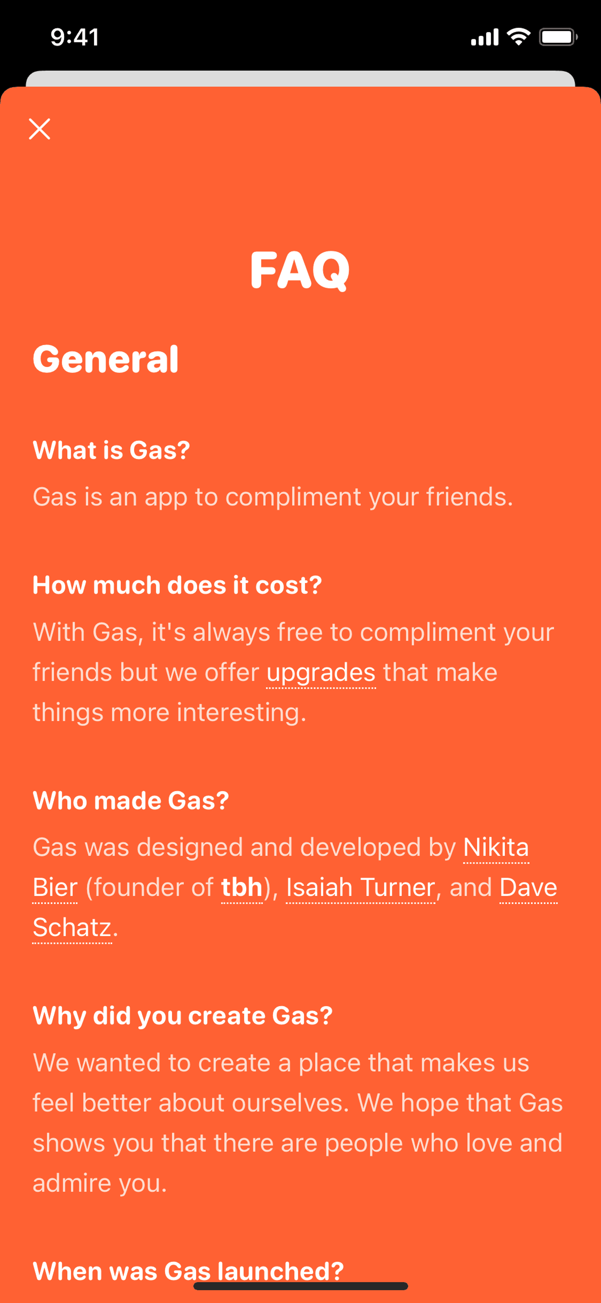 Gas iOS Social Networking interface screenshot 16