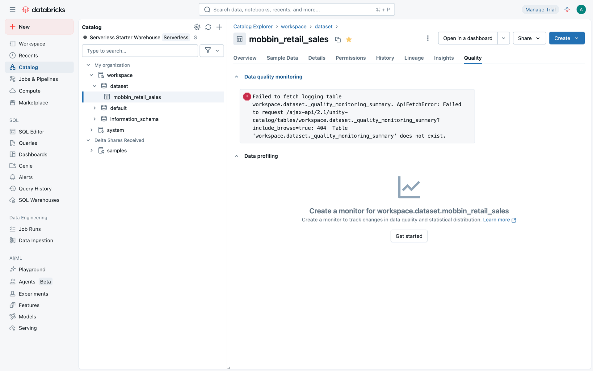 Databricks Web Developer Tools interface screenshot 3