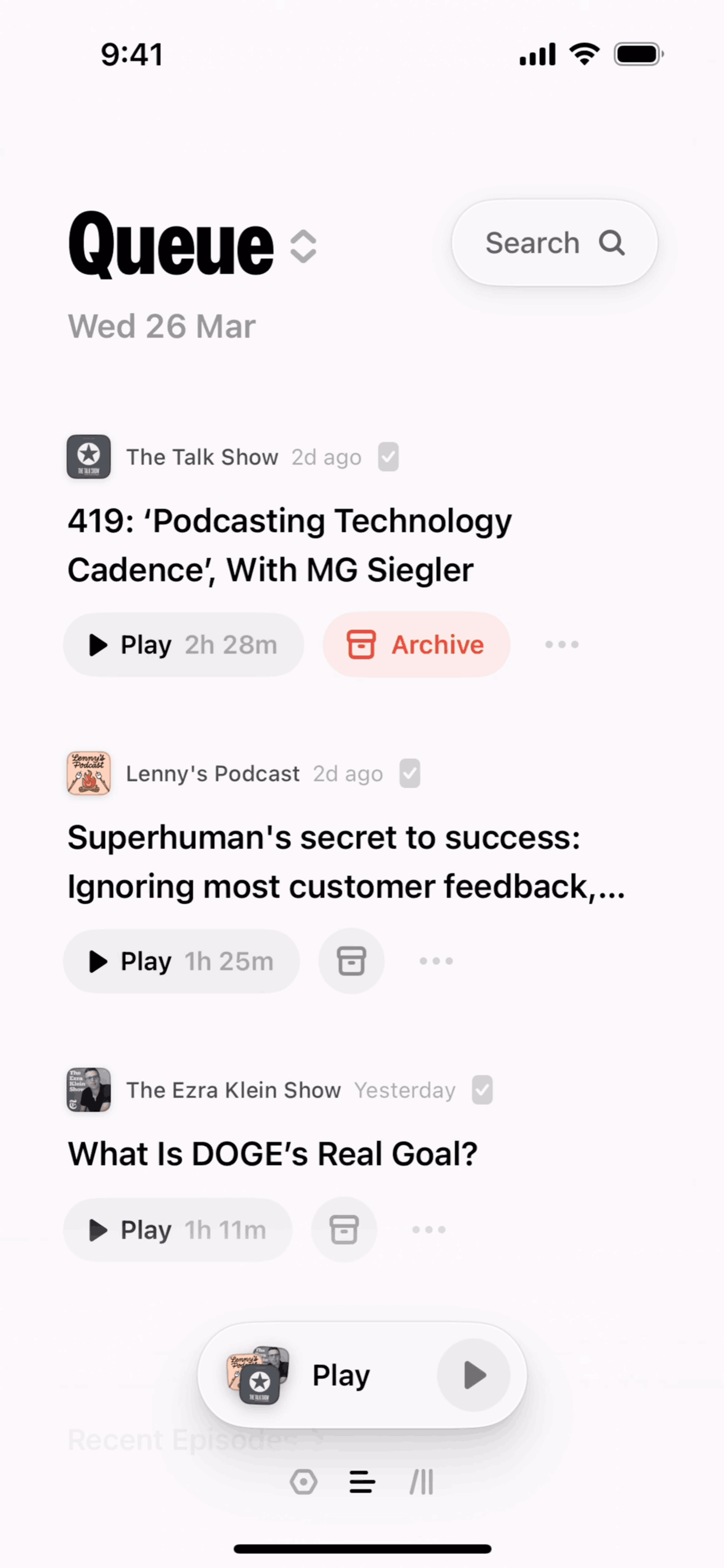 Queue iOS News interface screenshot 19