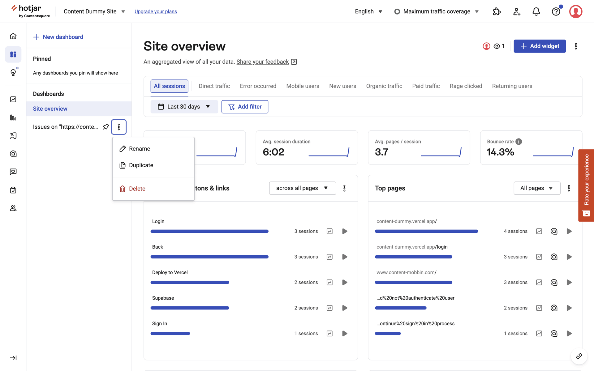Hotjar Web Business interface screenshot 18