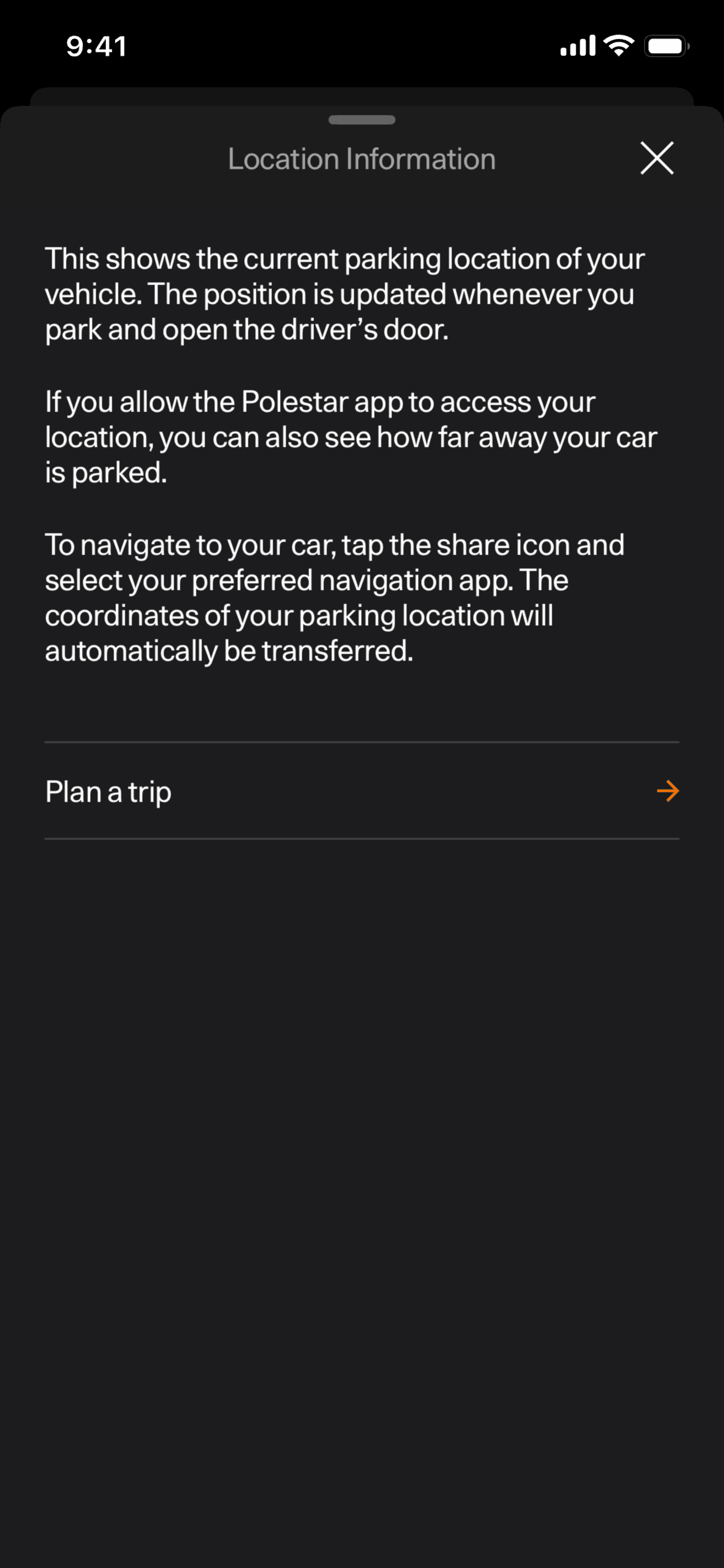 Polestar iOS Lifestyle interface screenshot 12