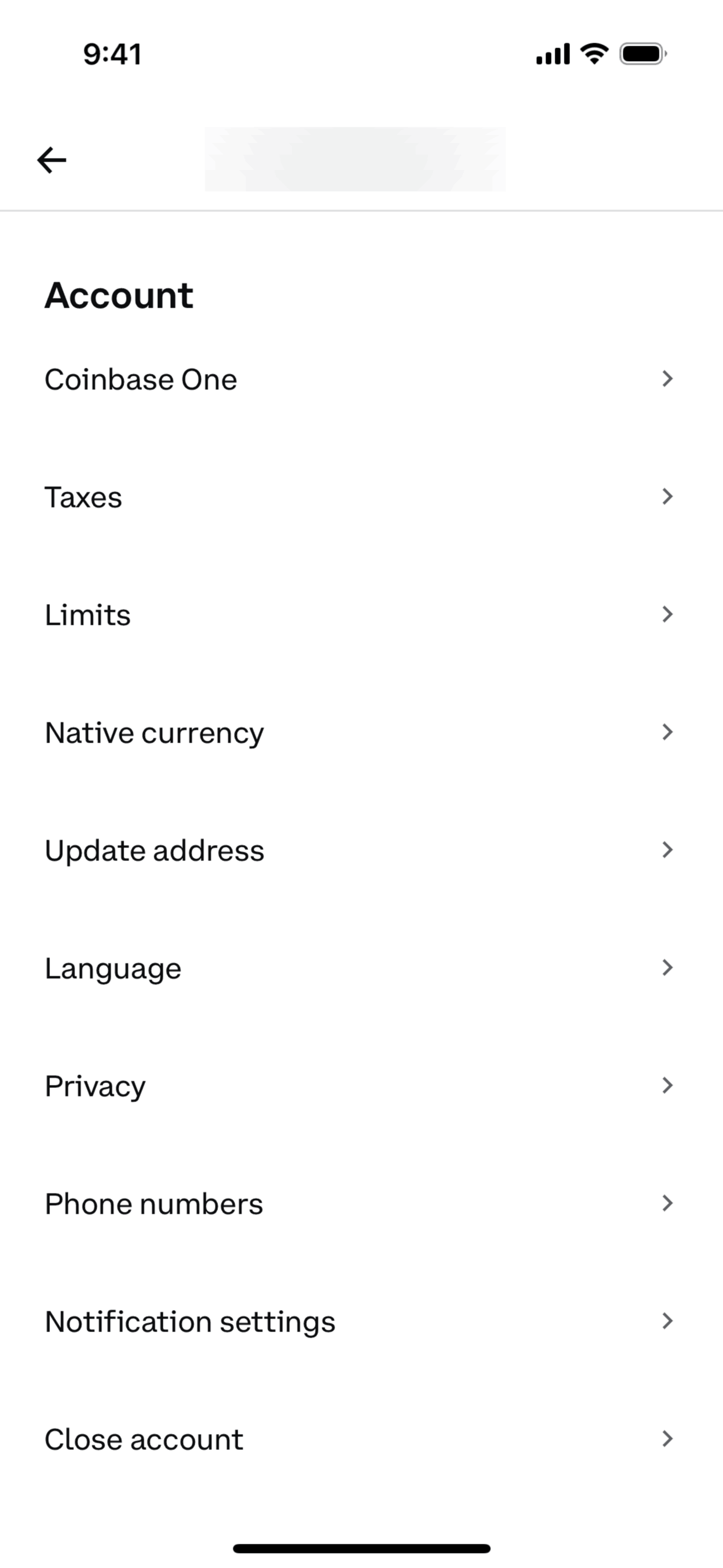Coinbase iOS Finance interface screenshot 2