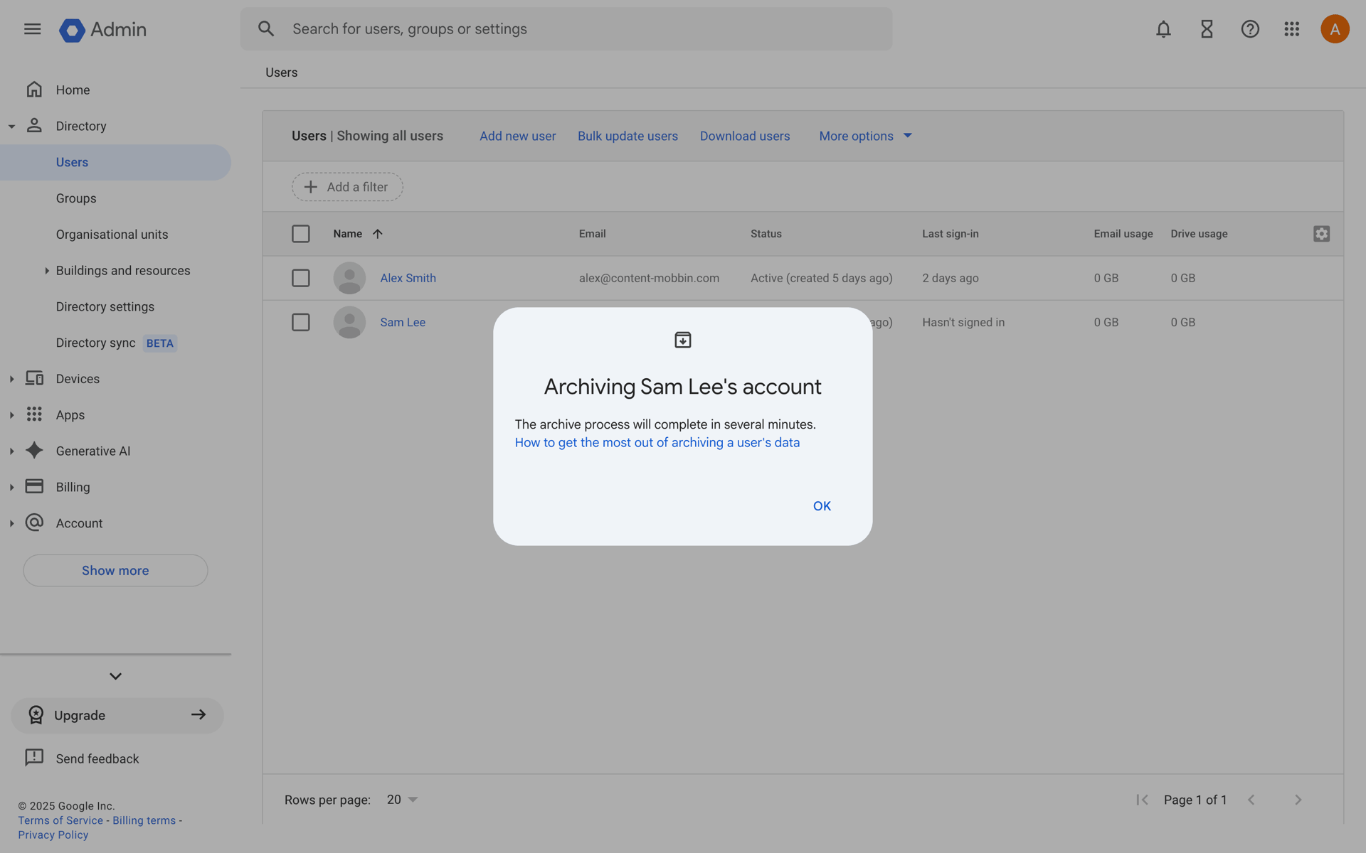 Google Workspace Web Business interface screenshot 5