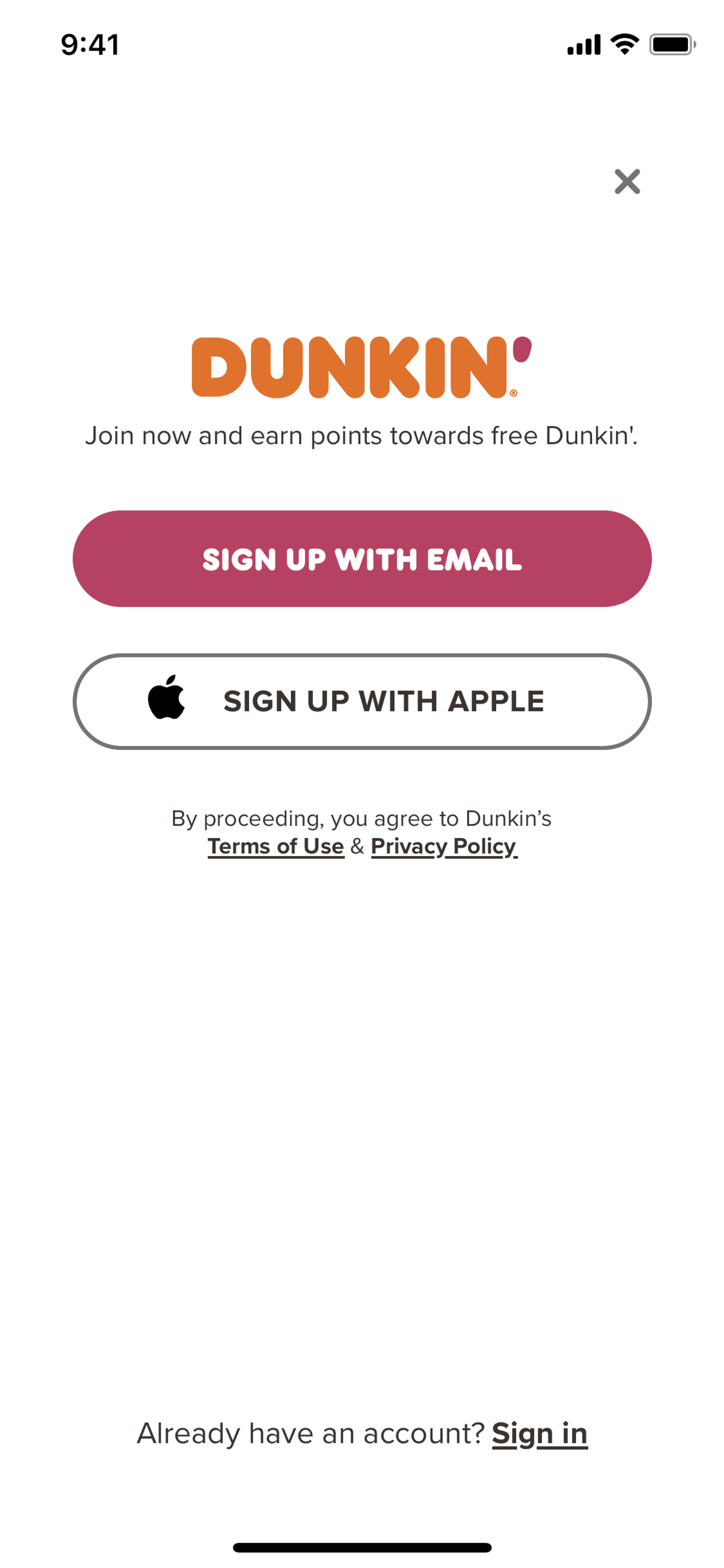 Dunkin' iOS Food & Drink interface screenshot 6
