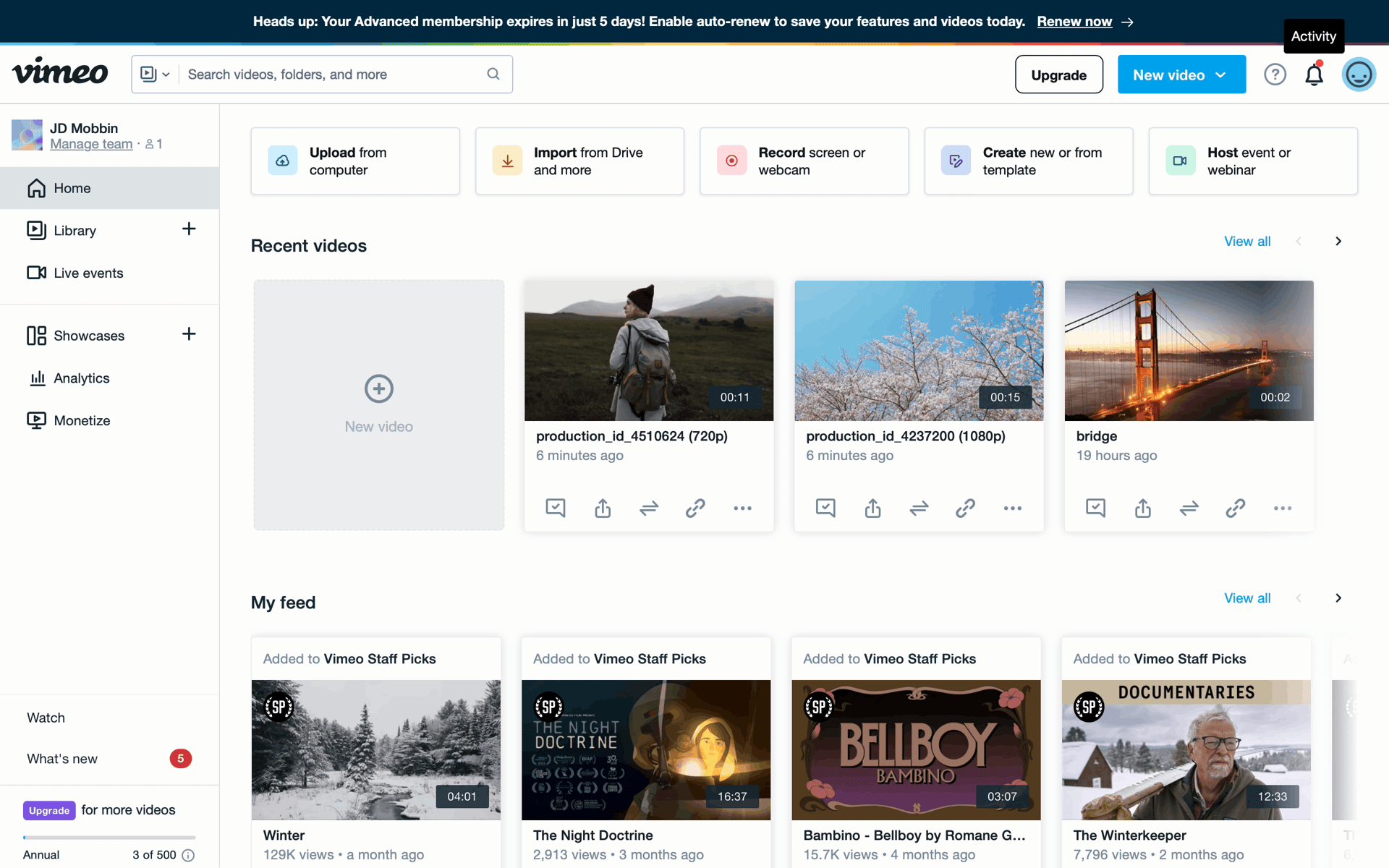 Vimeo Web Photo & Video interface screenshot 17
