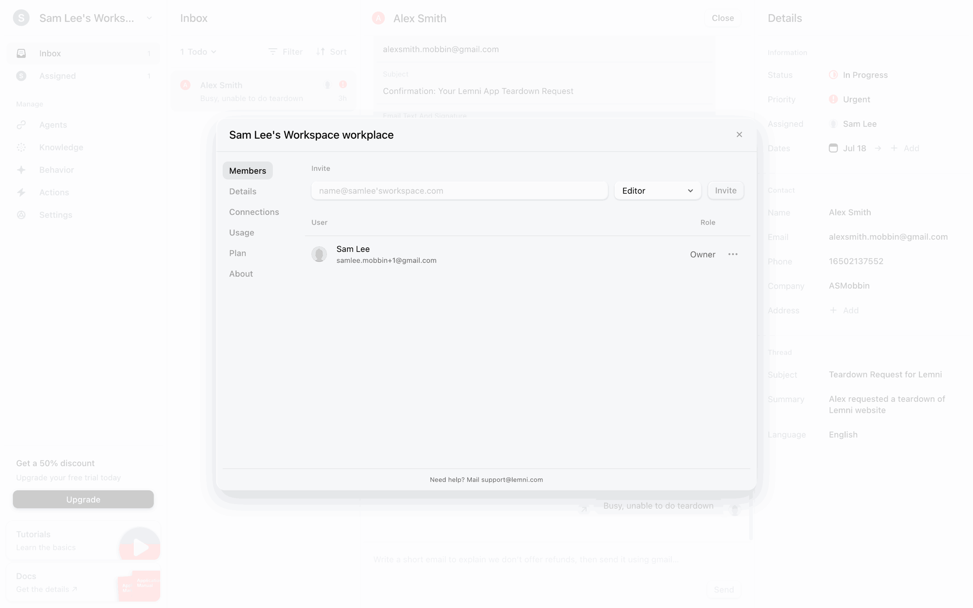 Lemni Web Business interface screenshot 6
