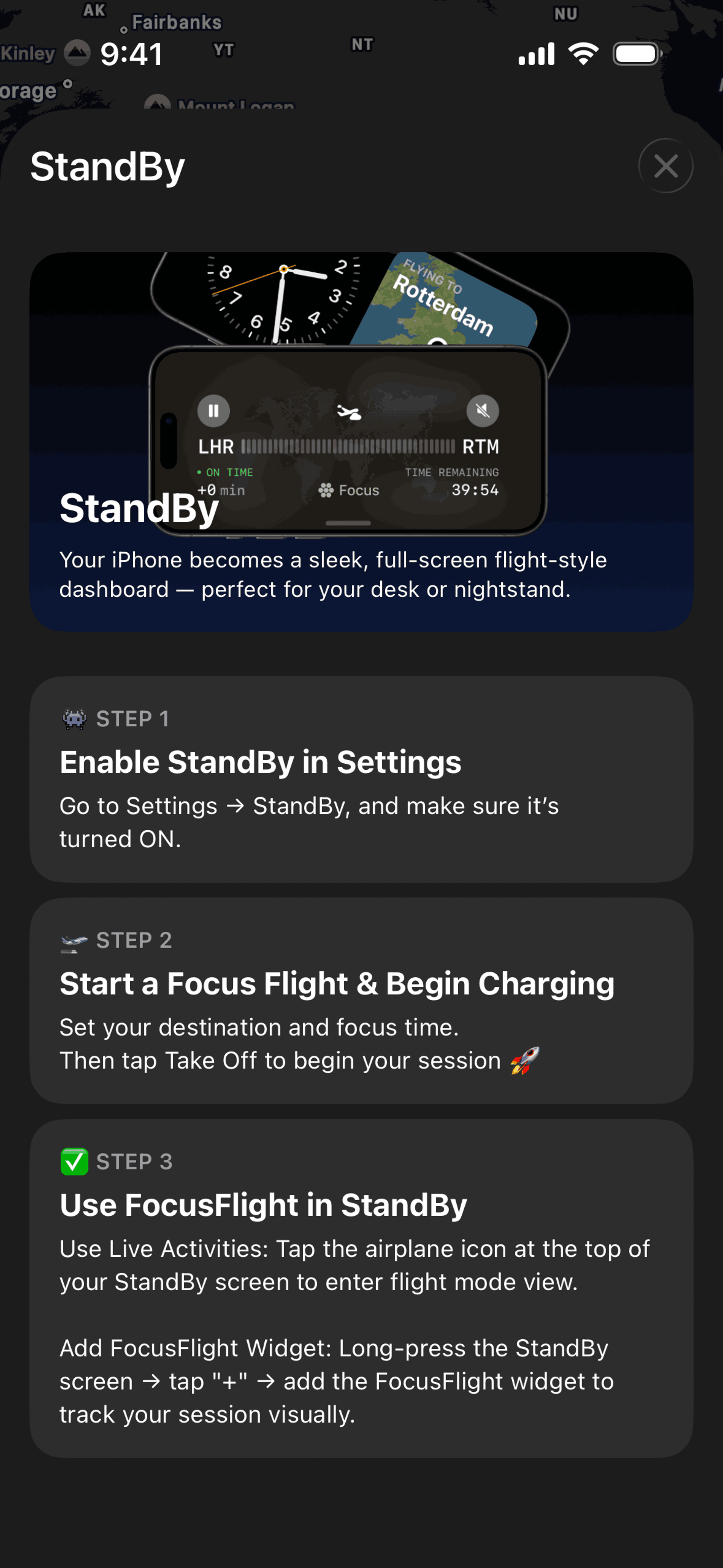 FocusFlight iOS Productivity interface screenshot 8