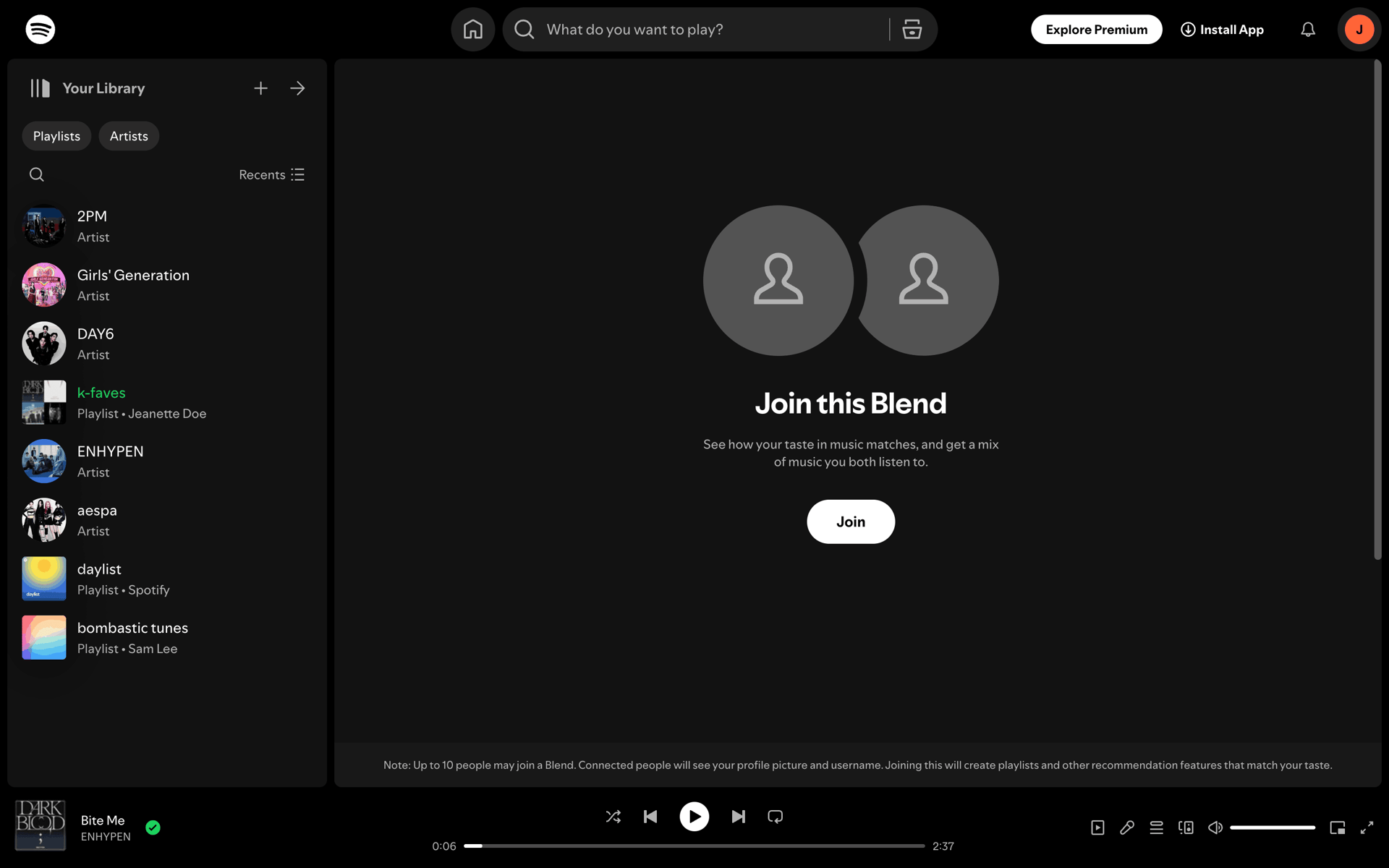 Spotify Web Music & Audio interface screenshot 3