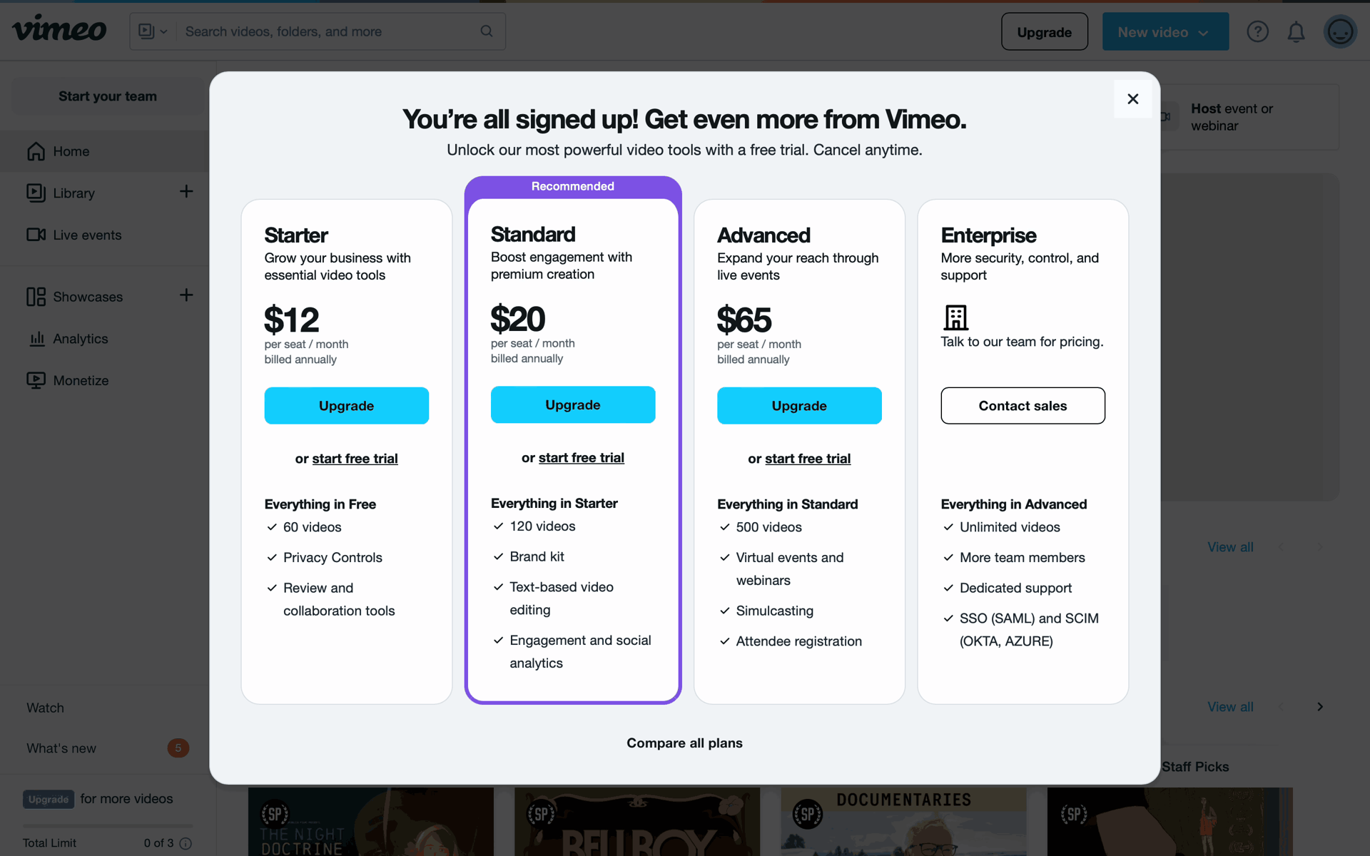 Vimeo Web Photo & Video interface screenshot 8