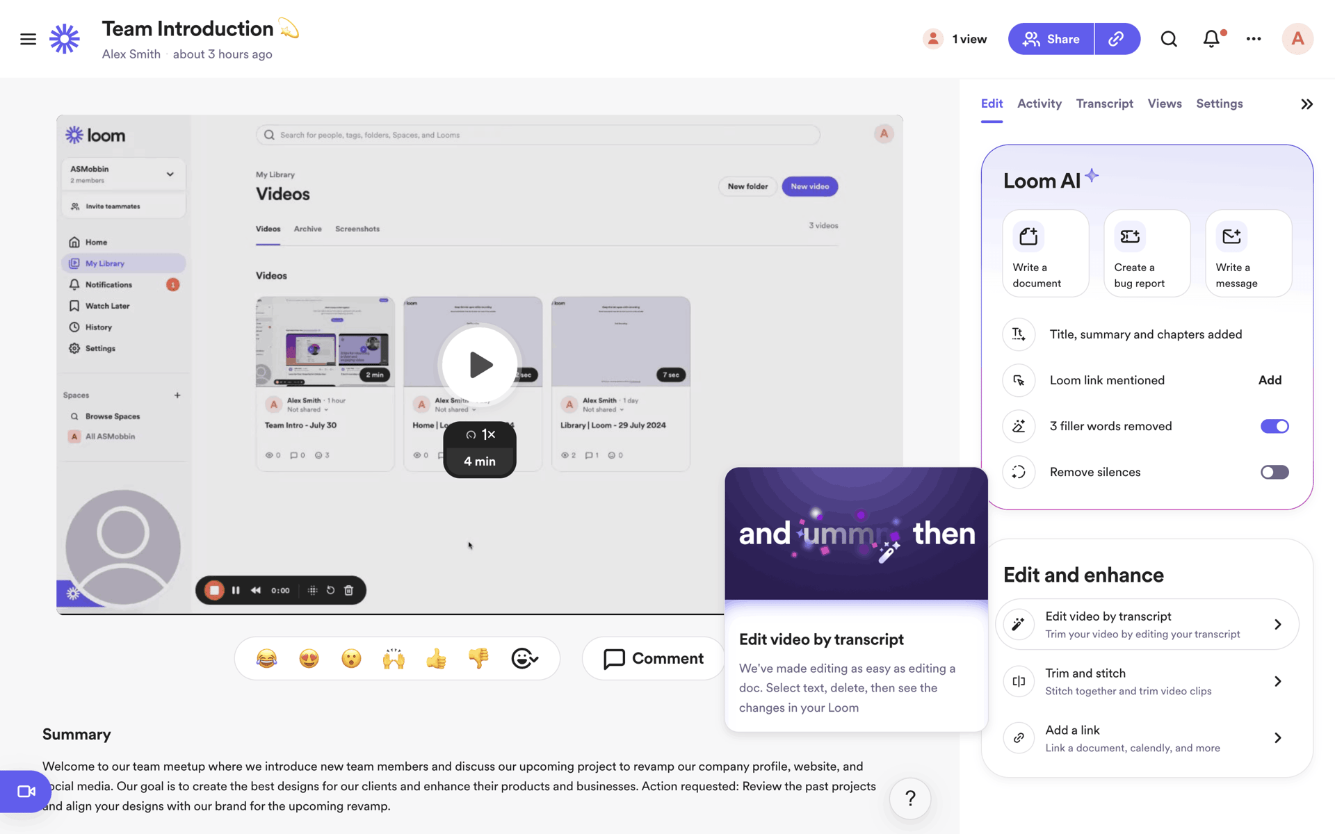 Loom Web Photo & Video interface screenshot 13