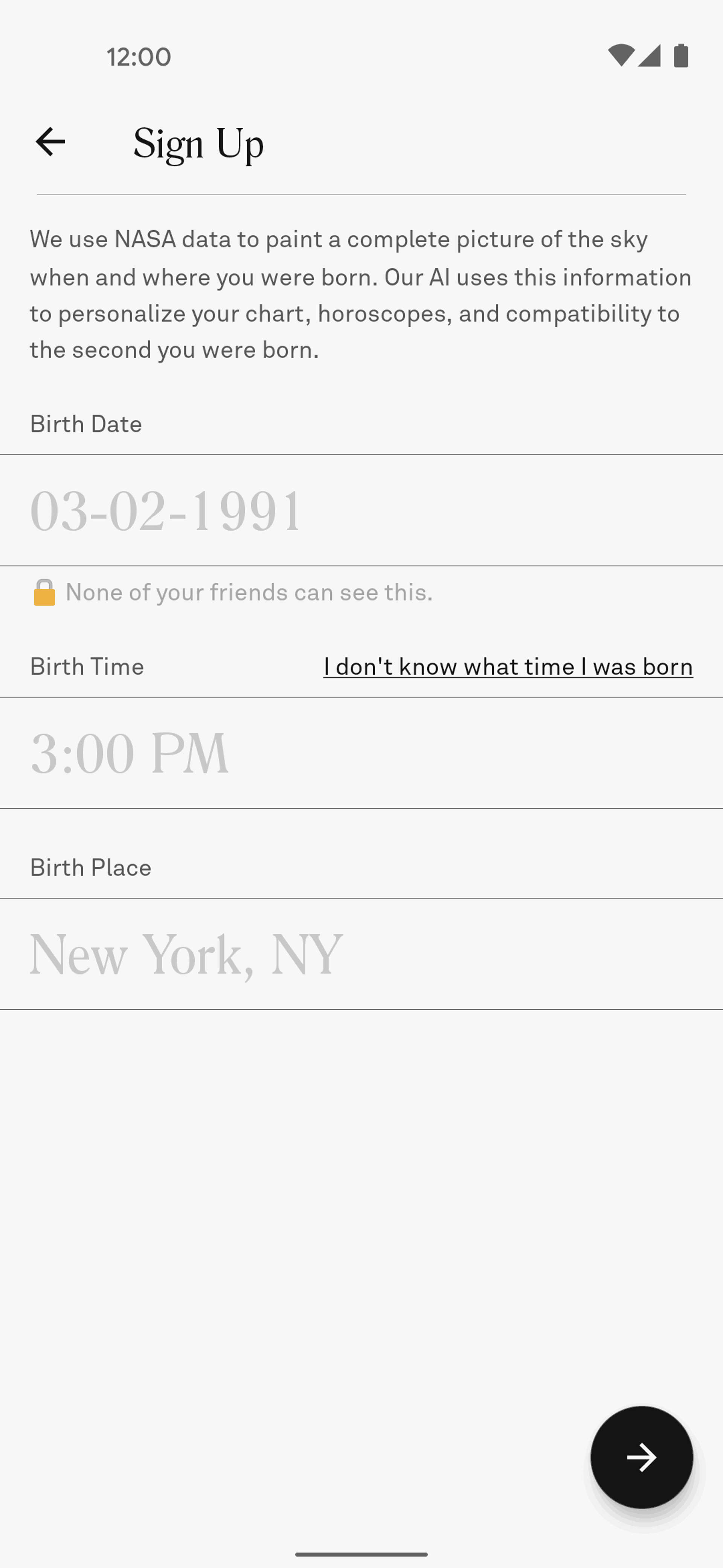 Co–Star Android Lifestyle interface screenshot 16