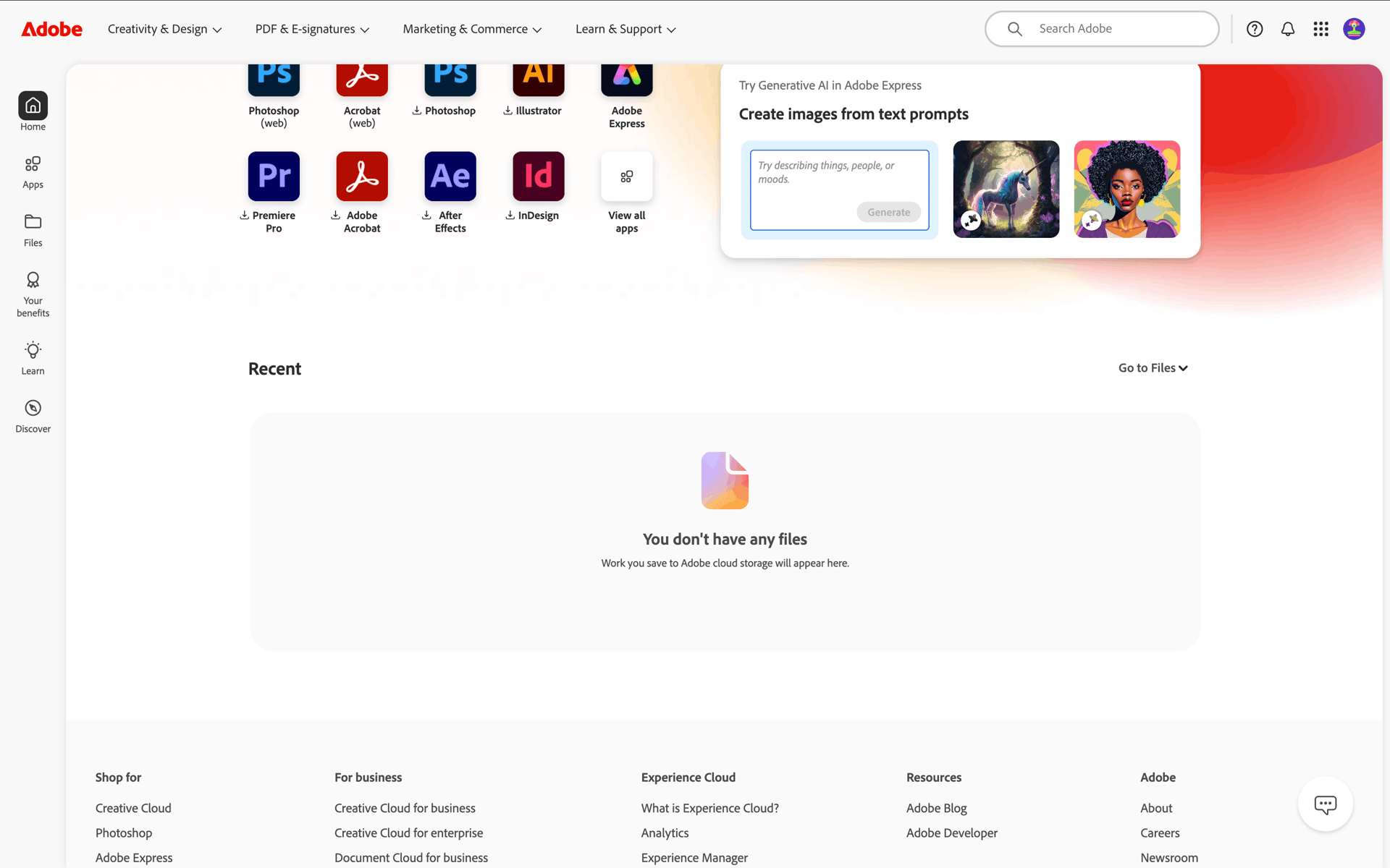 Adobe Web Business interface screenshot 23